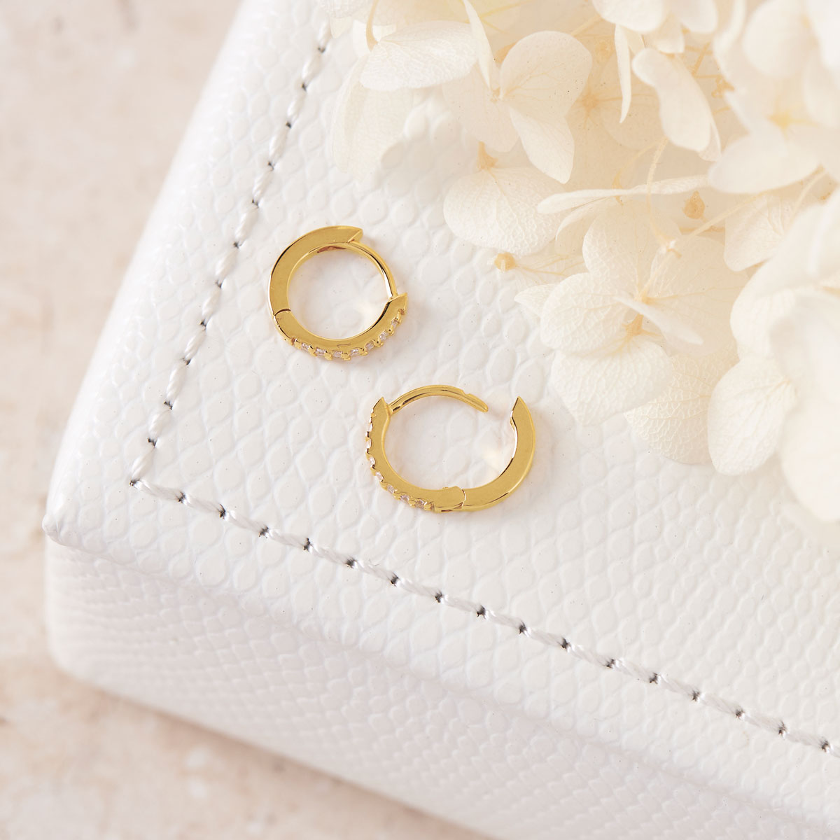 Sparkles Micro Huggies Gold Earrings - Elegant & Dainty Jewelry for Women | Perfect for Parties, Weddings & Everyday Wear