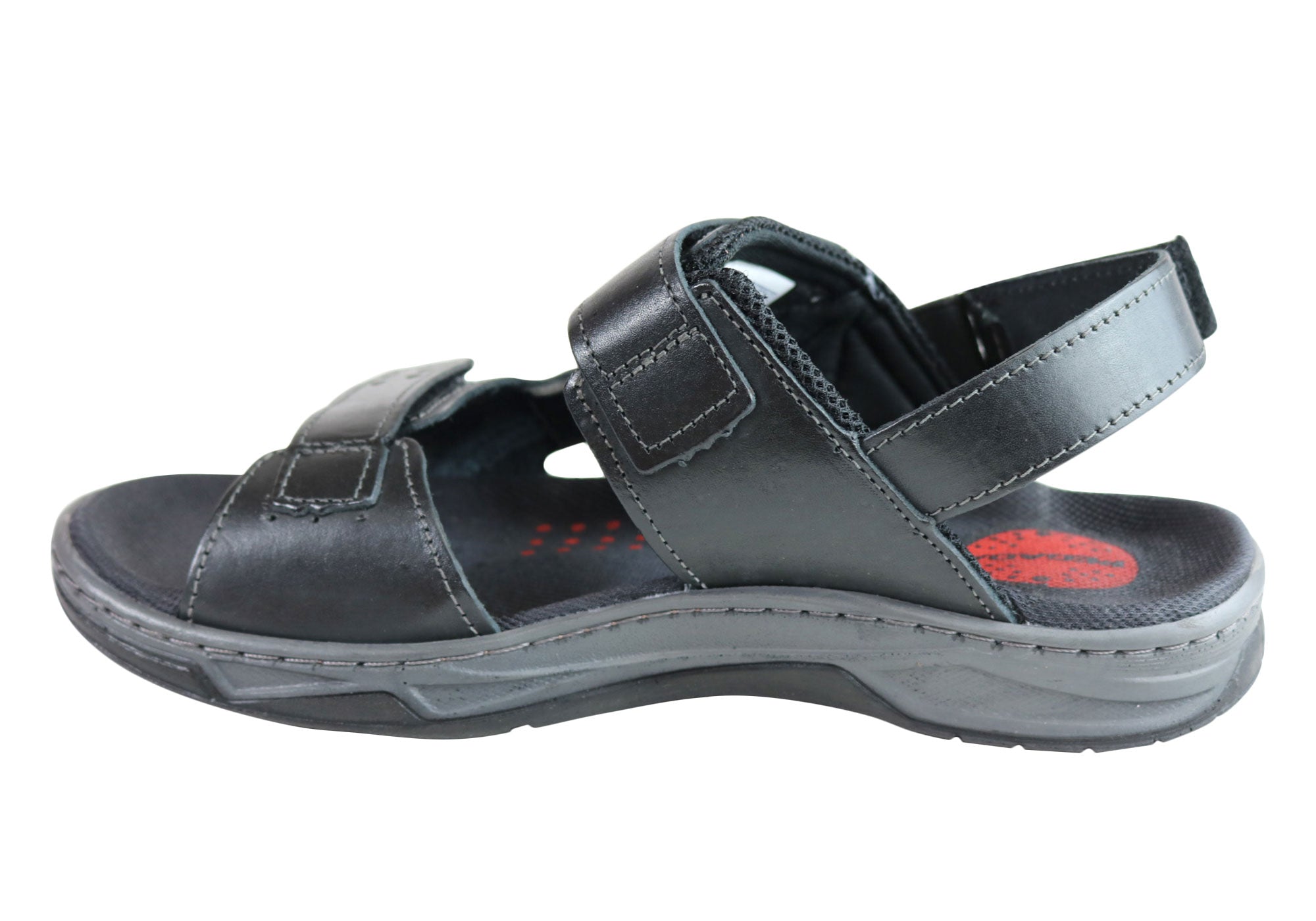 Jeff Men's Genuine Leather Comfortable Cushioned Sandals - Handmade in Brazil - Perfect for Beach, Vacation & Summer Outdoor Activities