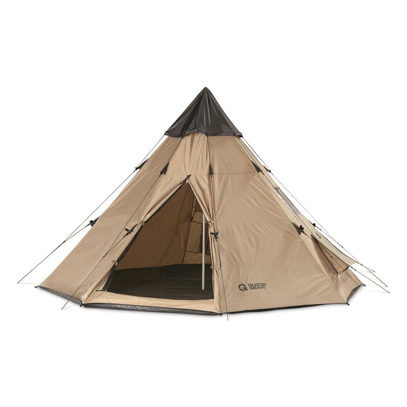 Guide Gear 10' x 10' Instant Set-Up Teepee Tent for Adults - Waterproof 4-Season Camping Tent for 2-Person Backpacking, Hiking & Outdoor Adventures - Perfect for Campgrounds, Festivals & Wilderness Exploration