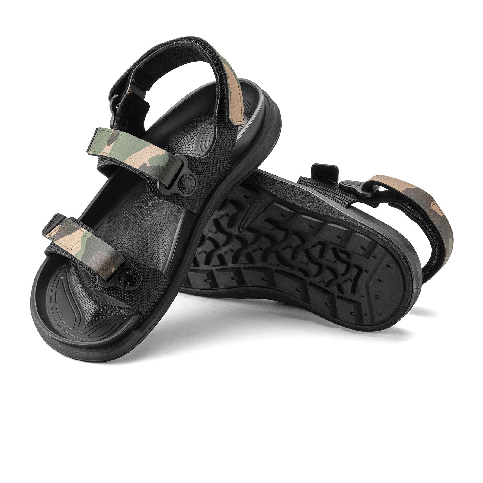 Birkenstock Kalahari Backstrap Sandal for Women - Black/Camo Birko Flor Futura - Comfortable Walking Sandals for Beach, Travel & Everyday Wear