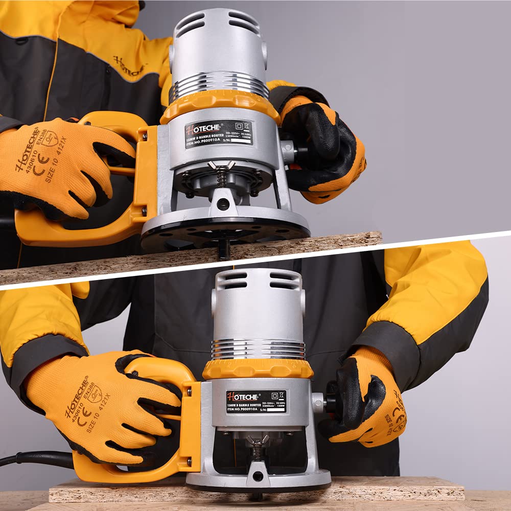 Hoteche 12.5Amp Wood Router - Professional Fixed Base Routing Machine with 1/4