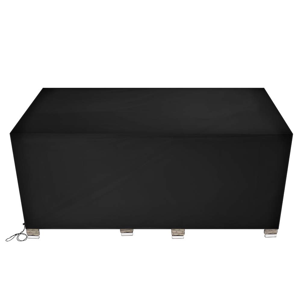 Tenozek 210D Oxford Cloth Waterproof Outdoor Furniture Cover - Durable Table & Chair Protector for Rain, Dust & UV Protection (Black, 270x180x89cm) - Perfect for Patio, Garden & Backyard Furniture
