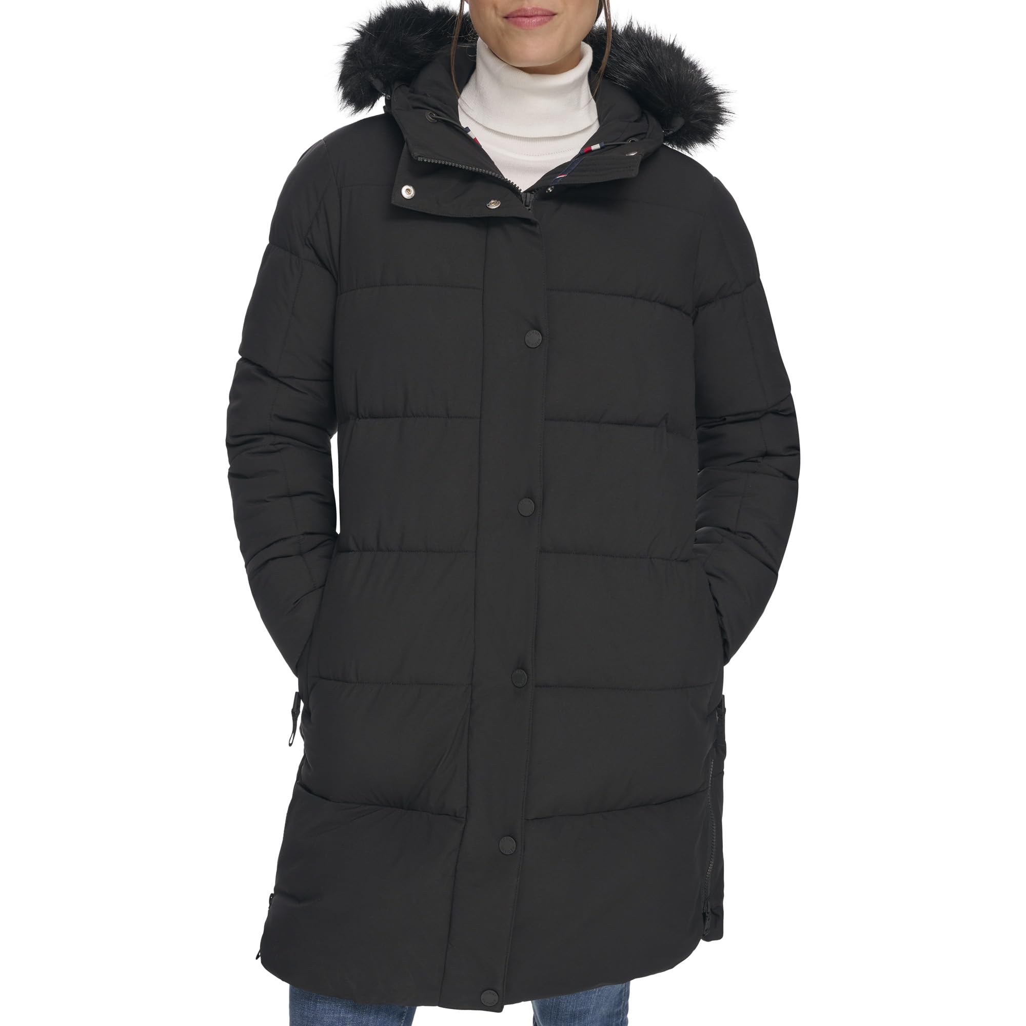 Tommy Hilfiger Women's Lightweight Down Alternative Puffer Coat - Warm Winter Jacket for Casual Outfits & Outdoor Activities