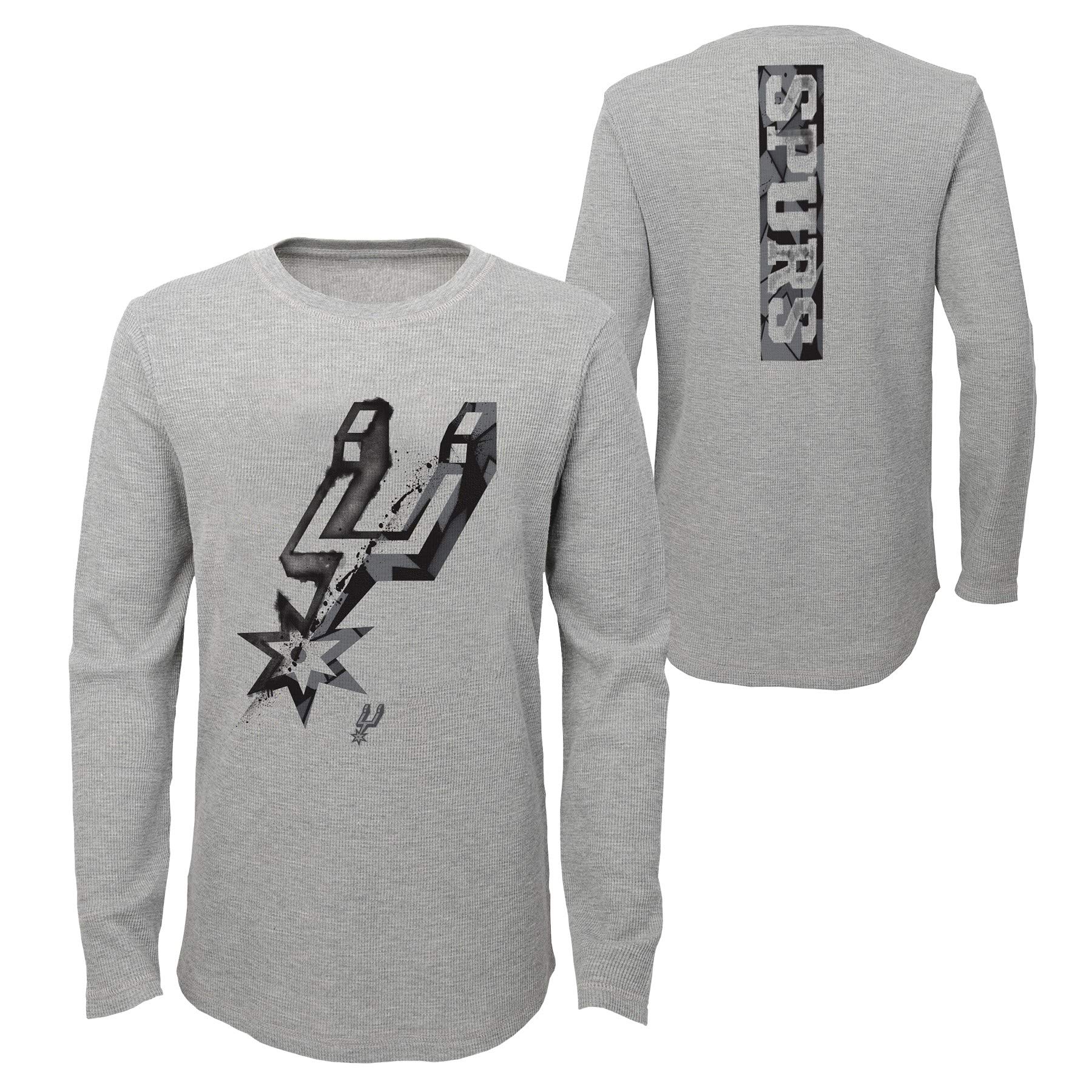 NBA Youth Boys' Black Out Long Sleeve Waffle Knit Thermal Tee (8-20 Years) - Warm Winter Layering for Basketball Fans & Outdoor Activities