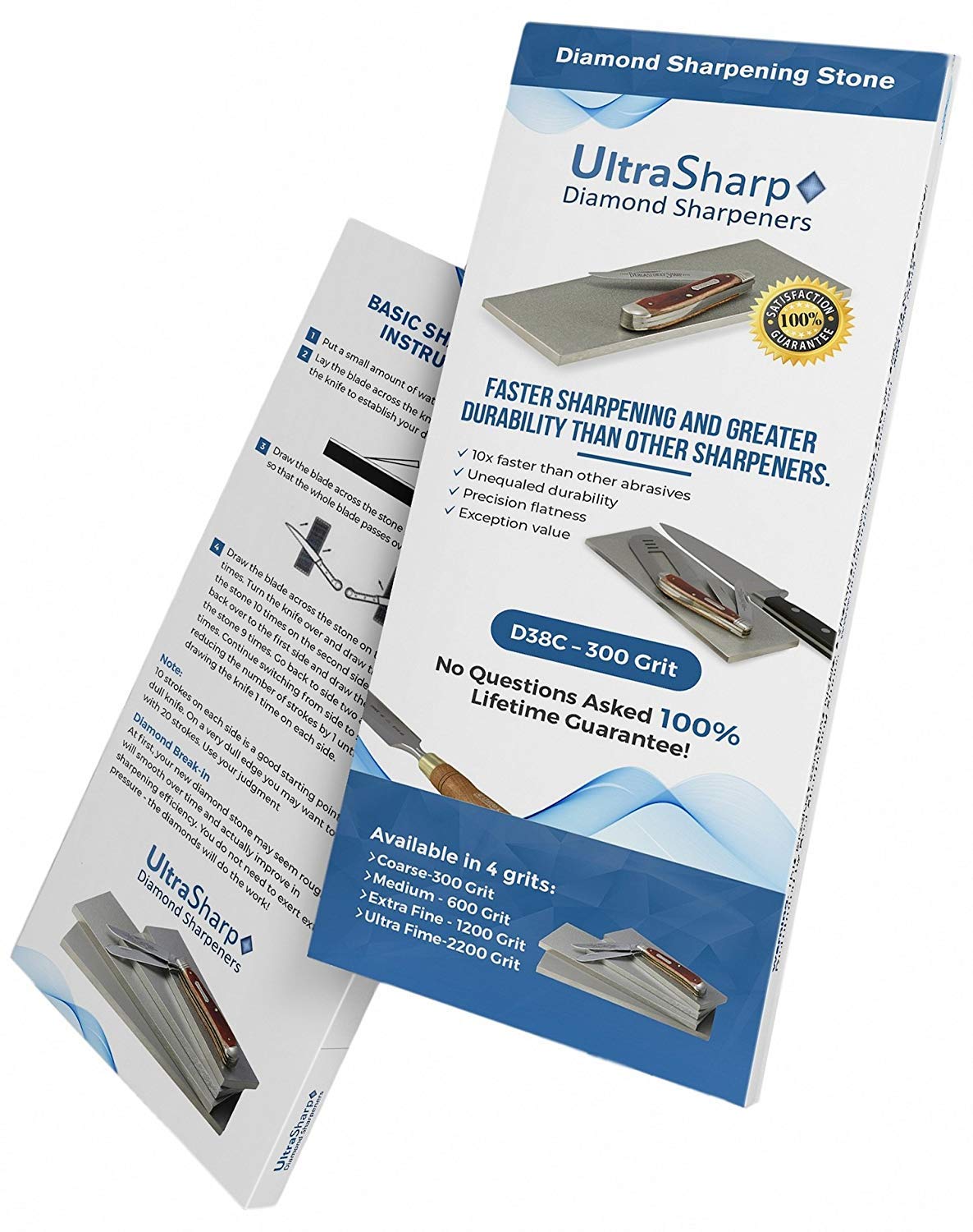 Premium Diamond Sharpening Stone Set - Ultra Sharp Coarse & Extra Fine Grit (8