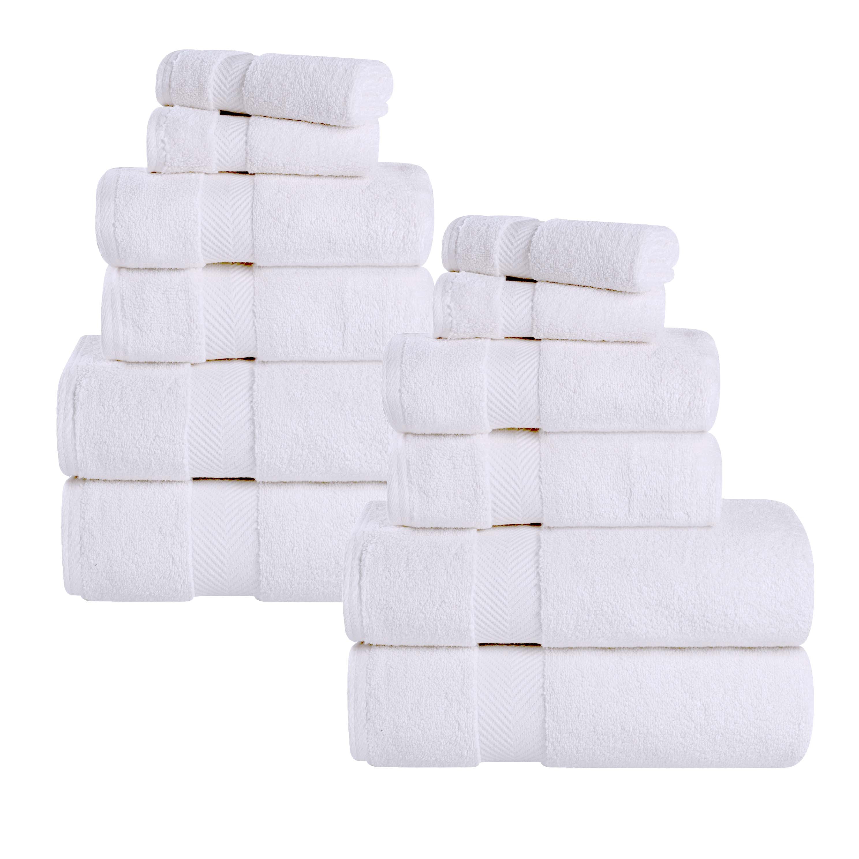 Premium Zero Twist Cotton Towels - Ultra Soft & Highly Absorbent 12-Piece Bath Towel Set for Spa, Gym & Luxury Home Use