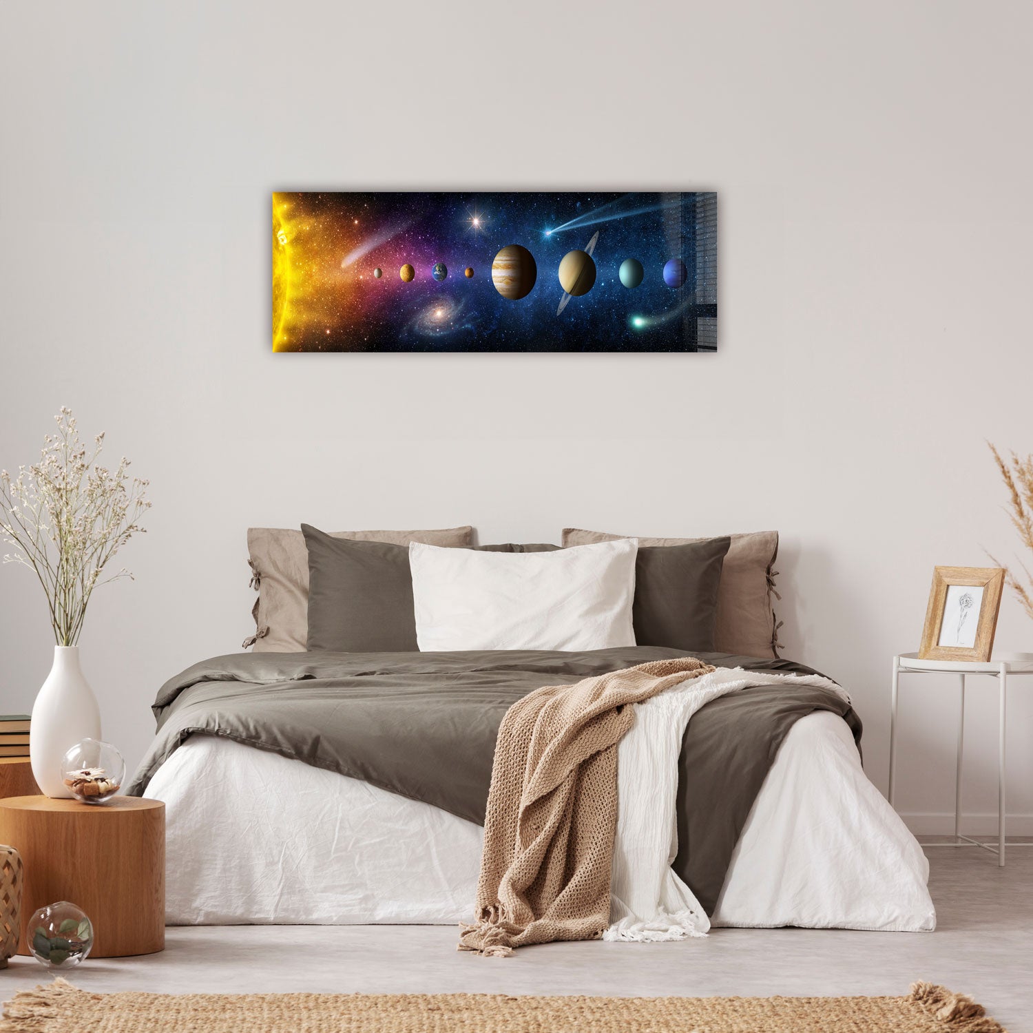 Solar System Panoramic Wall Art - Stunning Space Decor for Home, Office & Classroom - Perfect for Astronomy Lovers & Science Enthusiasts