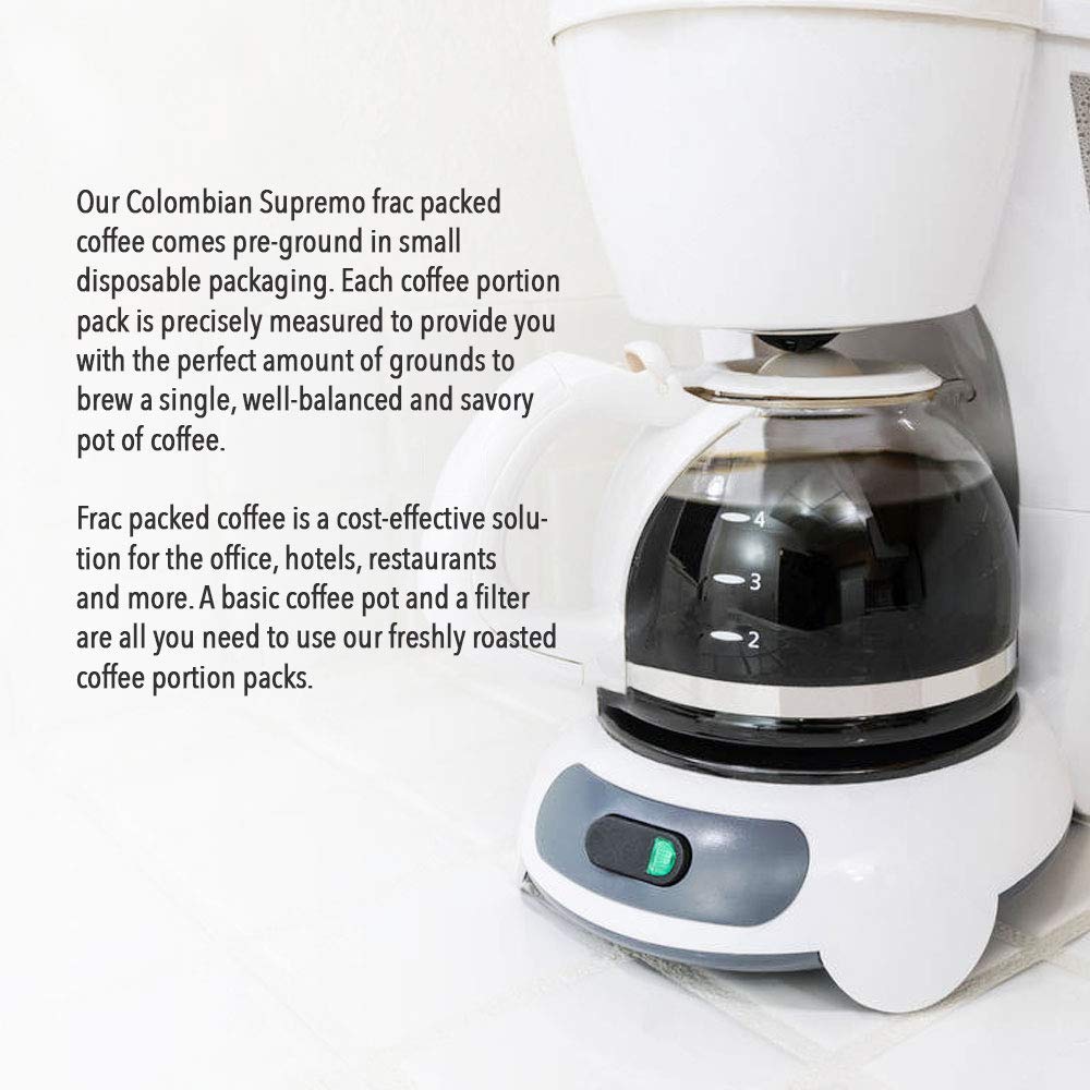 Premium Colombian Fresh Roasted Kosher Coffee - Pre-Ground Fractional Packs (1.75oz, 126 Count) - Perfect for Offices, Cafes & Home Brewing
