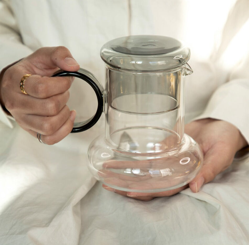 Premium Glass Tea Kettle Set with Ring Handle - Elegant & Durable for Hot & Cold Beverages - Perfect for Home, Office, or Gift Giving