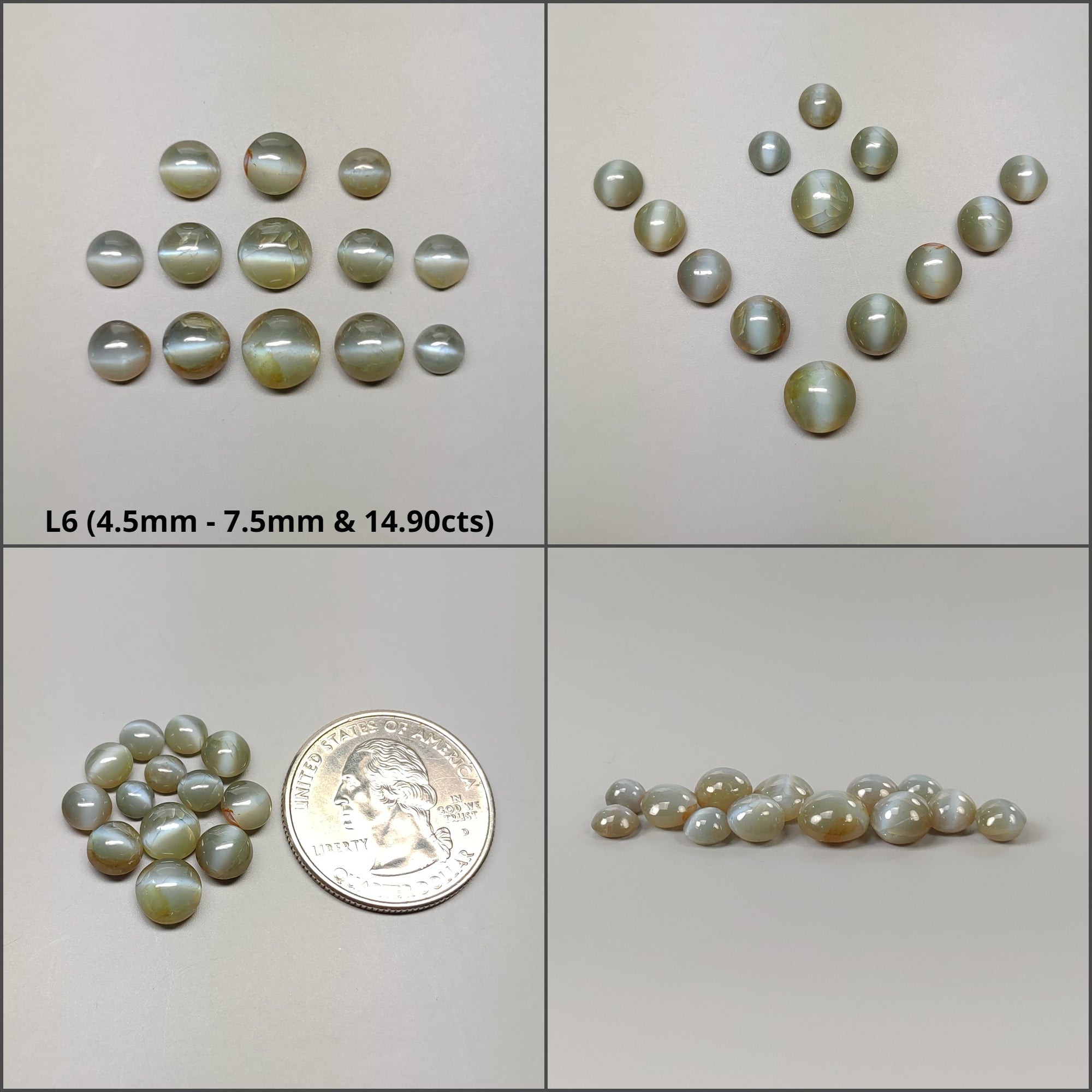 Natural Untreated Chrysoberyl Cat's Eye Gemstone Cabochon - Round & Oval Shapes for Jewelry Making, Healing Crystals & Collectibles