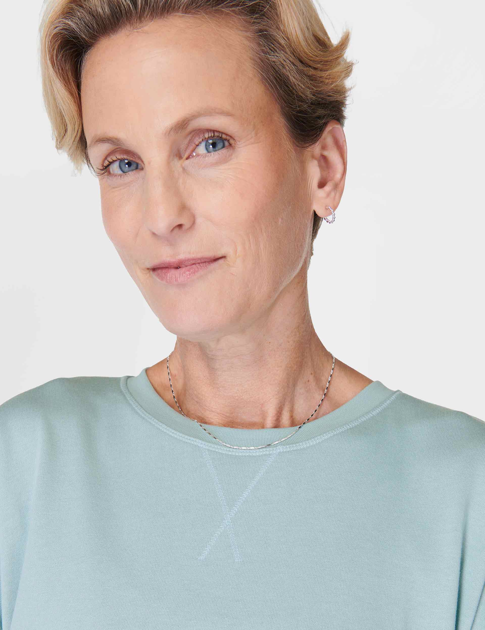 After Class Longline Sweatshirt for Women - Soft Muted Teal Blue Pullover | Cozy Oversized Lounge Wear for Relaxing at Home, Running Errands & Casual Outings