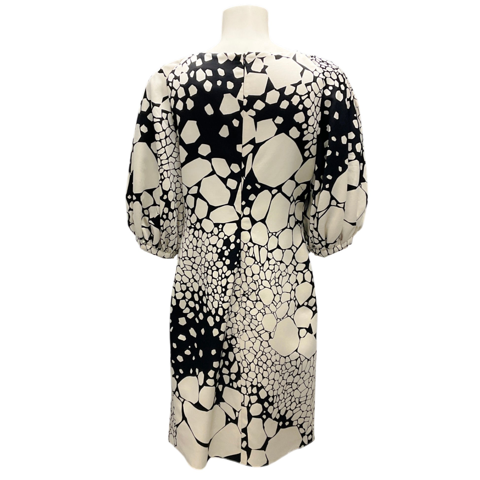 Giambattista Valli Ivory & Black Bow Detail Floral Printed Midi Dress for Women | Elegant Cocktail Party & Wedding Guest Outfit