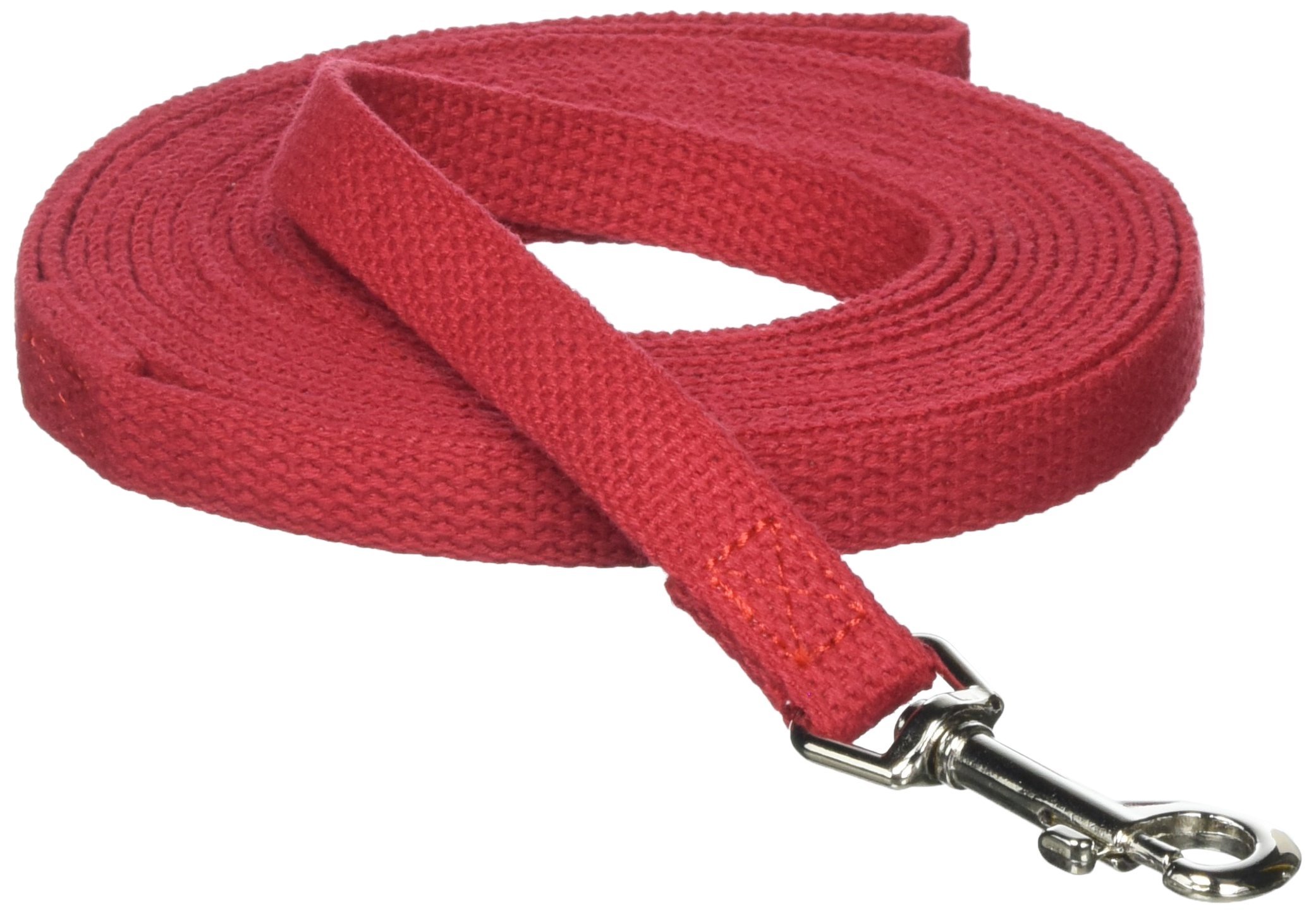 **15ft Cotton Dog Training Lead for Small & Large Dogs - Durable & Comfortable Red Leash for Walking, Running & Obedience Training**
