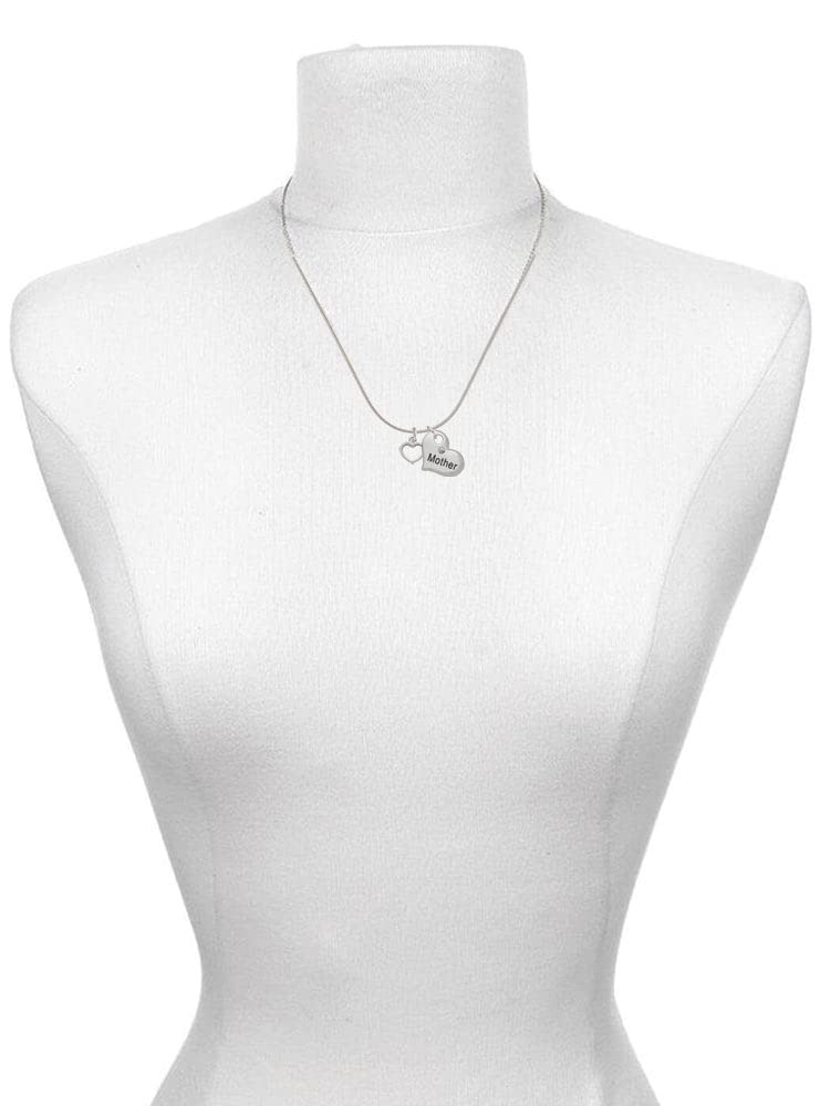 Delight Jewelry Silvertone Mini Outline Heart Mother Daughter Necklace Set (2 Pcs) - 19