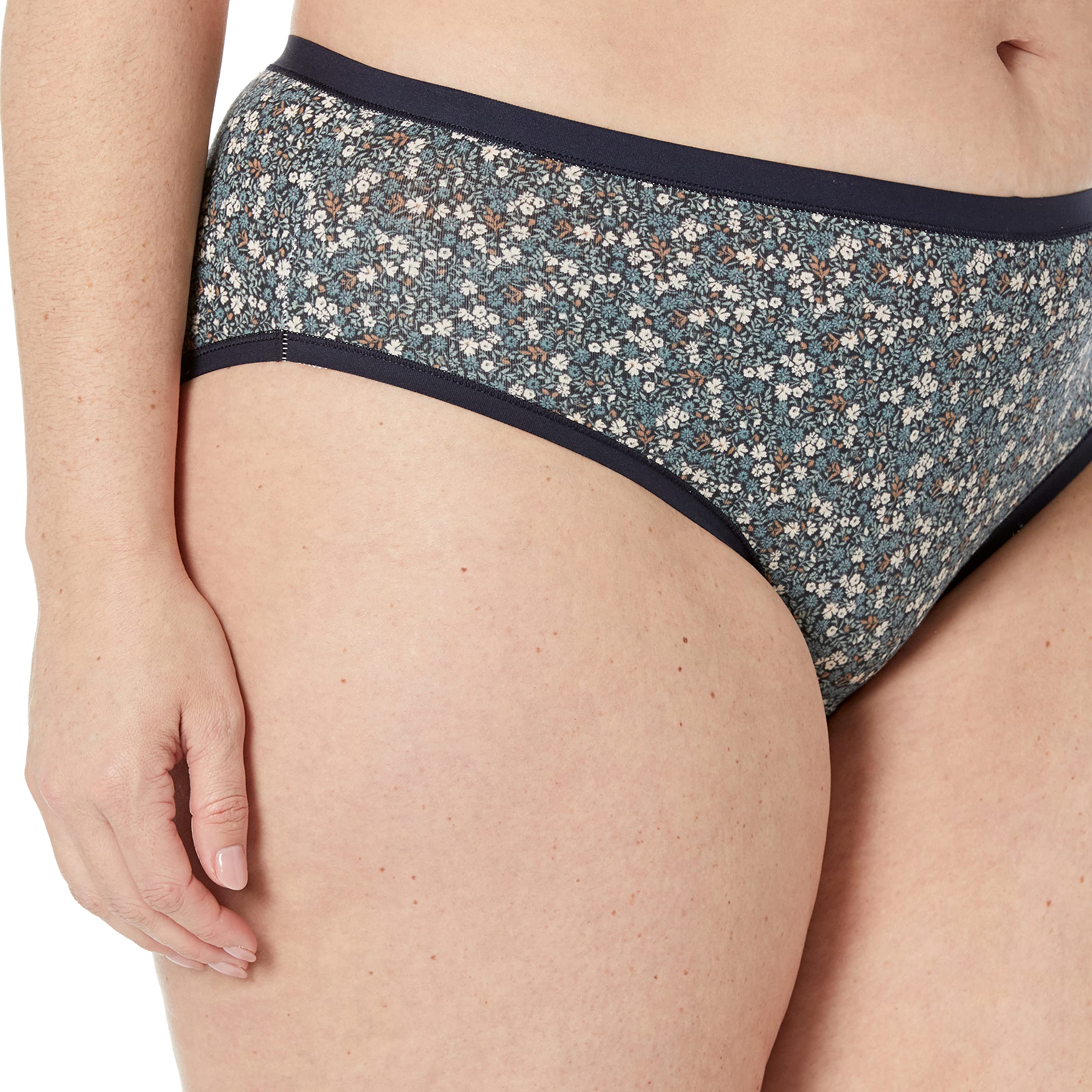 Amazon Essentials Women's Cotton Hipster Underwear 6-Pack | Soft Breathable Panties for Everyday Comfort | Perfect for Work, Yoga & Travel