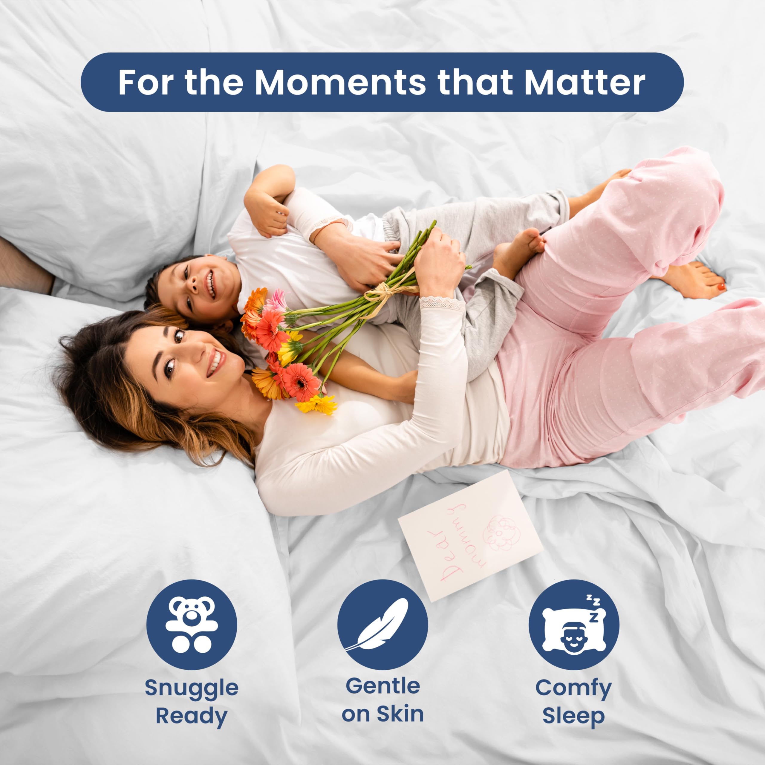 Premium 3-Piece Twin Sheet Set - Ultra Soft & Breathable Brushed Cotton Blend - Wrinkle Resistant, Durable & Easy Care Bedding - Perfect for Kids' Rooms, Dorms & Guest Beds (White)