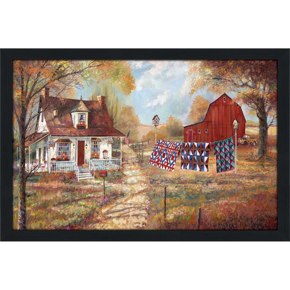 Afternoon Quilting by Ruane Manning - Premium Acrylic Wall Art Print - Perfect for Living Room, Bedroom & Office Decor