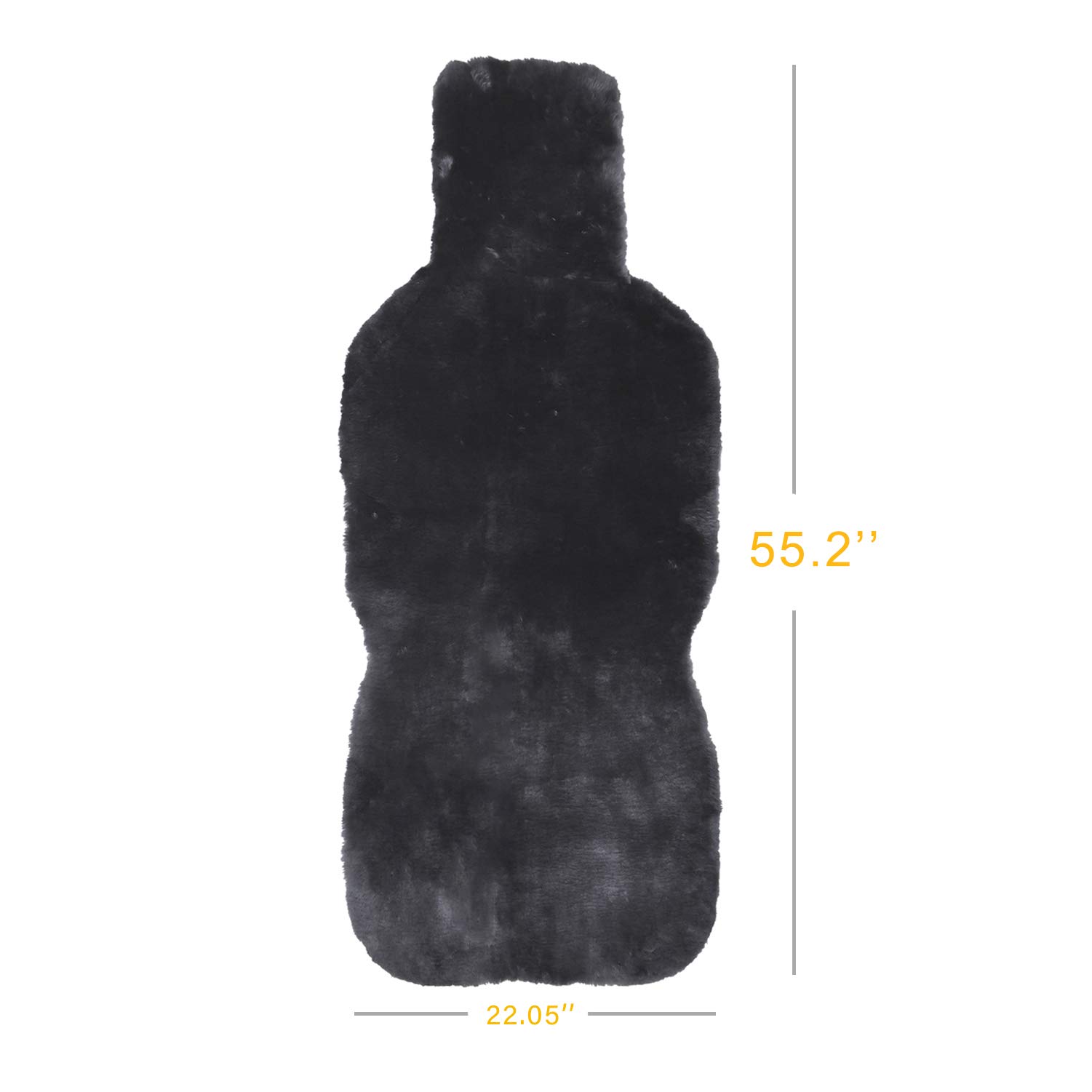 Genuine Australian Sheepskin Car Seat Cover - Natural Pure Wool, Universal Fit for Most Cars, SUVs, Trucks & Minivans - Easy Installation, 1 Pack (Charcoal) - Perfect for Long Drives, Winter Warmth & Luxury Comfort