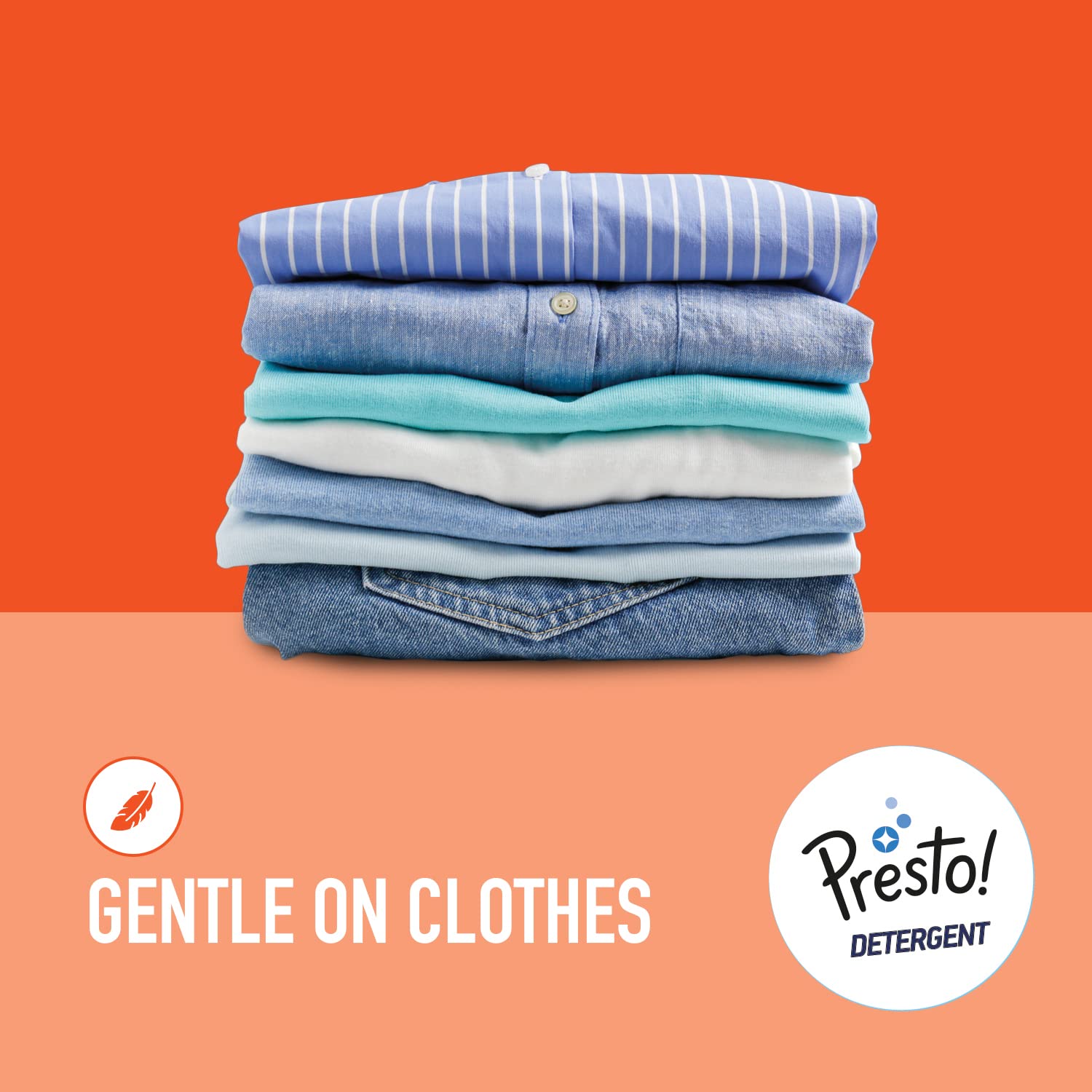 Presto! Total Wash Detergent Powder 4kg - Heavy Duty Stain Remover | Gentle on Fabrics | Fresh Scent | Machine & Hand Wash | Bleach-Free Laundry Detergent | Perfect for Everyday Clothes, Baby Wear & Delicates