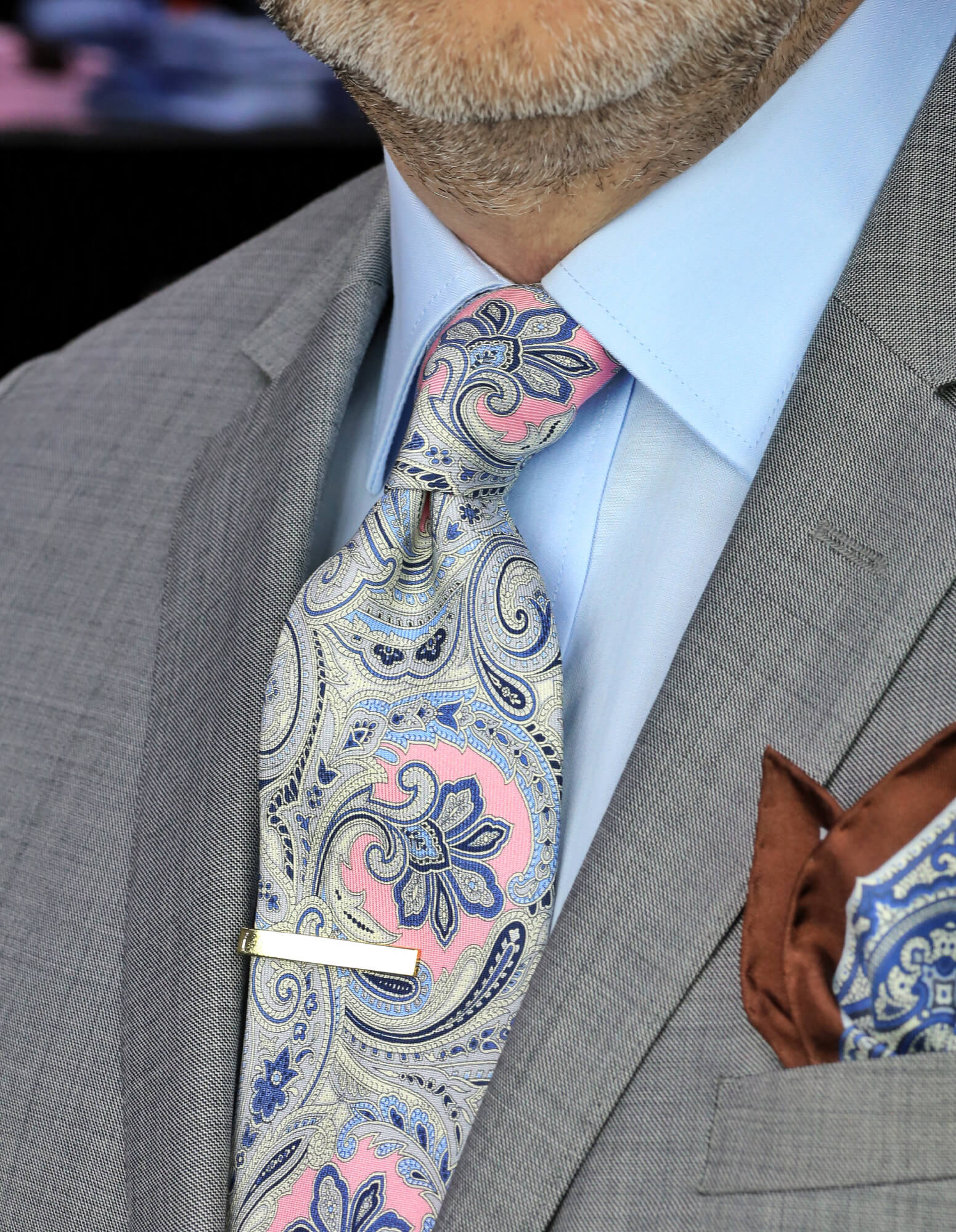 DÉCLIC Verwood Paisley Tie for Men - Stylish Pink Necktie for Weddings, Business & Formal Occasions