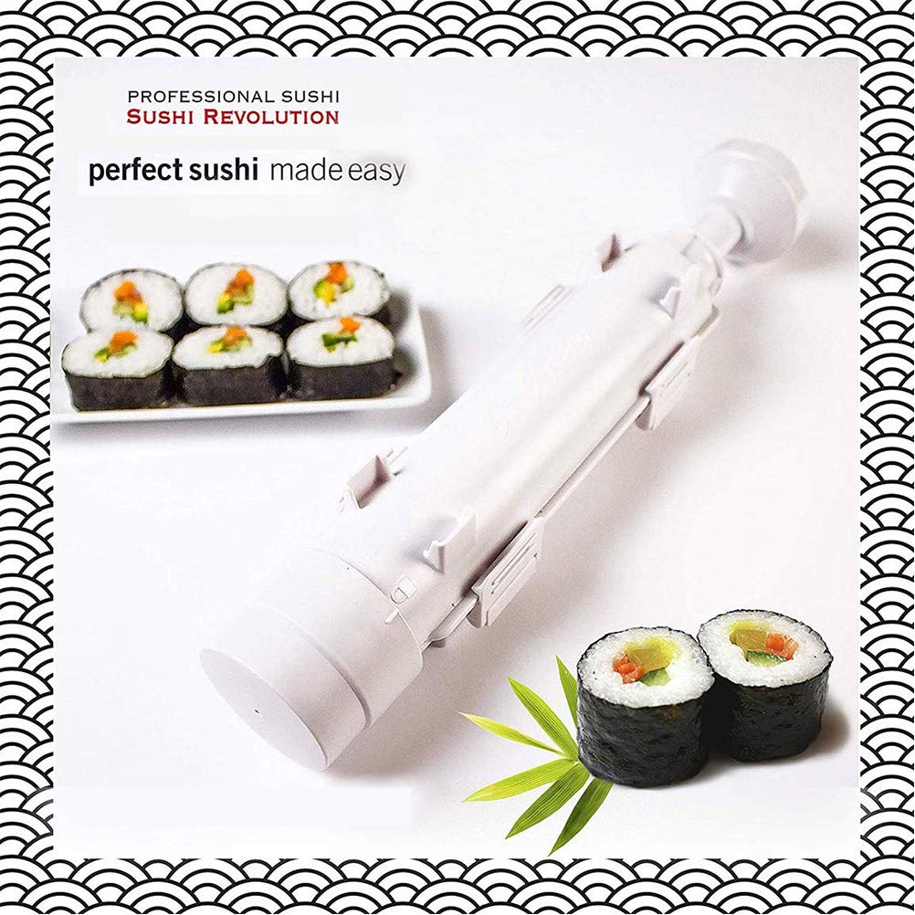 Premium Sushi Bazooka Roller Kit - 11.8 Inch Food Grade Plastic Sushi Maker for Perfect Homemade Rolls | Durable Rice Mold & Smart Kitchen Appliance | Ideal for Sushi Parties, Meal Prep & Japanese Cuisine Lovers
