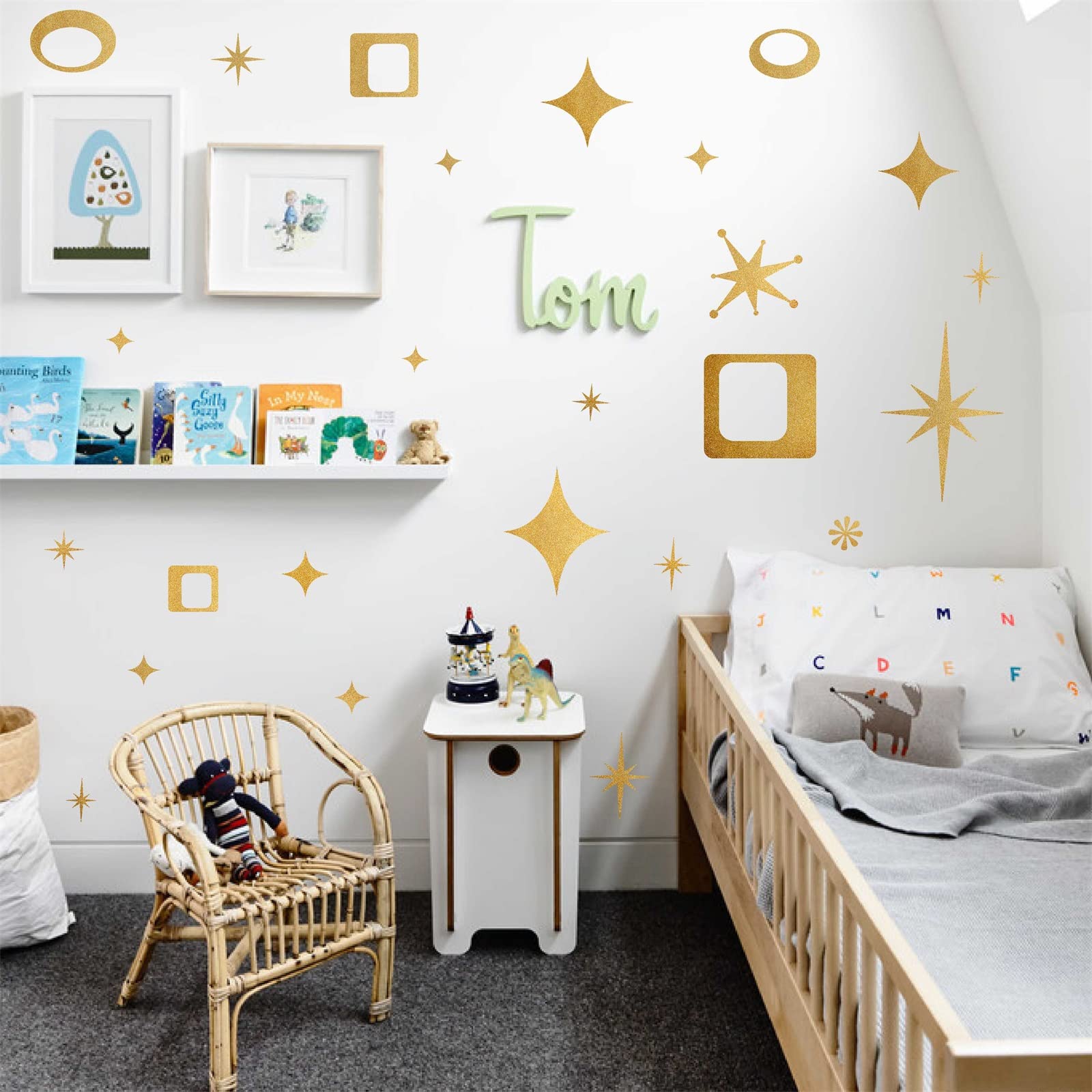 Retro Geometric Wall Decals - Peel and Stick Vinyl Wall Stickers with Oval & Square Patterns for Home Decor, Perfect for Bedroom, Living Room, Office & Nursery - Easy DIY Wall Art for Modern Interior Design