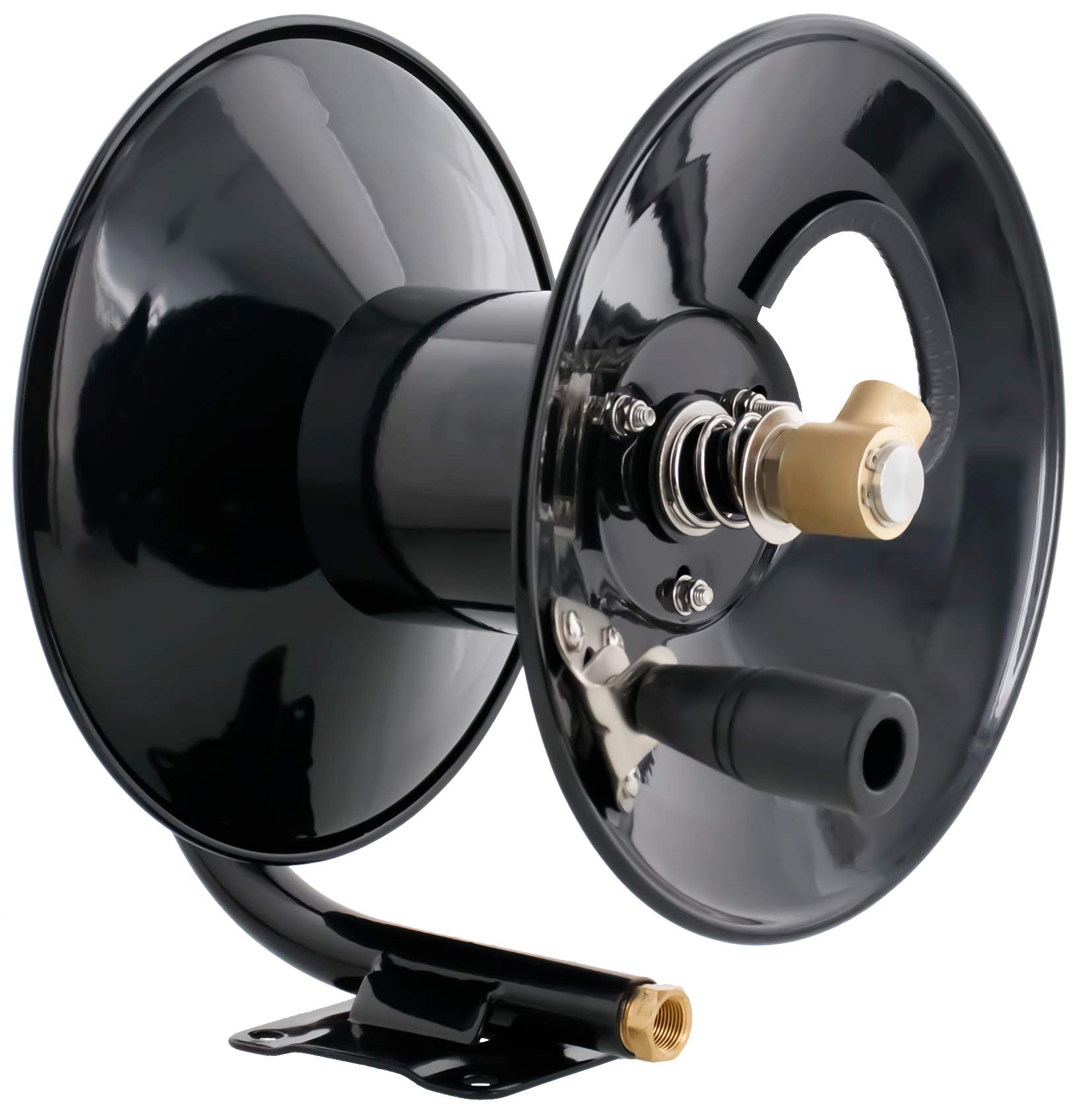 Steel Dragon Tools 4000 PSI 50-Foot Heavy Duty Black Powder Coated Pressure Washer Hose Reel - Perfect for Car Washing, Driveway Cleaning & Outdoor Home Maintenance