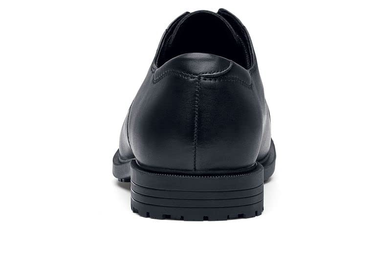 Shoes for Crews Senator Men's Nano Composite Toe (NCT) Slip Resistant Waterproof Black Dress Work Shoes Size 8.5 - Ideal for Restaurant, Hospitality & Healthcare Professionals