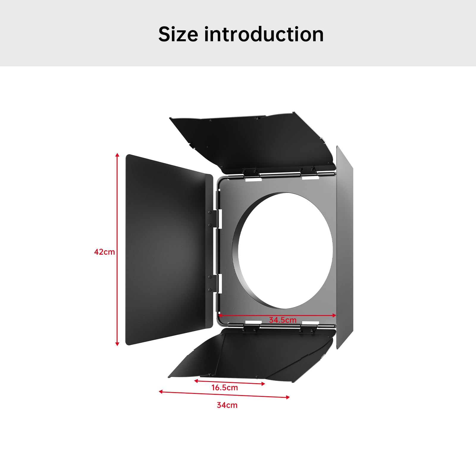 GVM FZ60 Barndoors with 8-Leaf Barndoor for GVM F60 Fresnel Lens - Adjustable Beam Angle & Light Control for SD400B, SD500B, SD650B LED Video Lights - Perfect for Studio Photography, Film Production, and Video Lighting