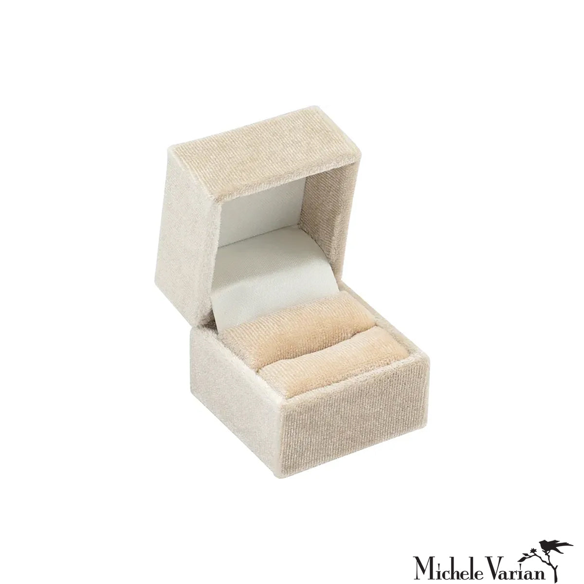 Luxury Velvet Ring Box with Hinged Lid - Elegant Jewelry Storage for Engagement, Wedding & Proposal - Perfect Gift Box for Rings, Earrings & Small Keepsakes