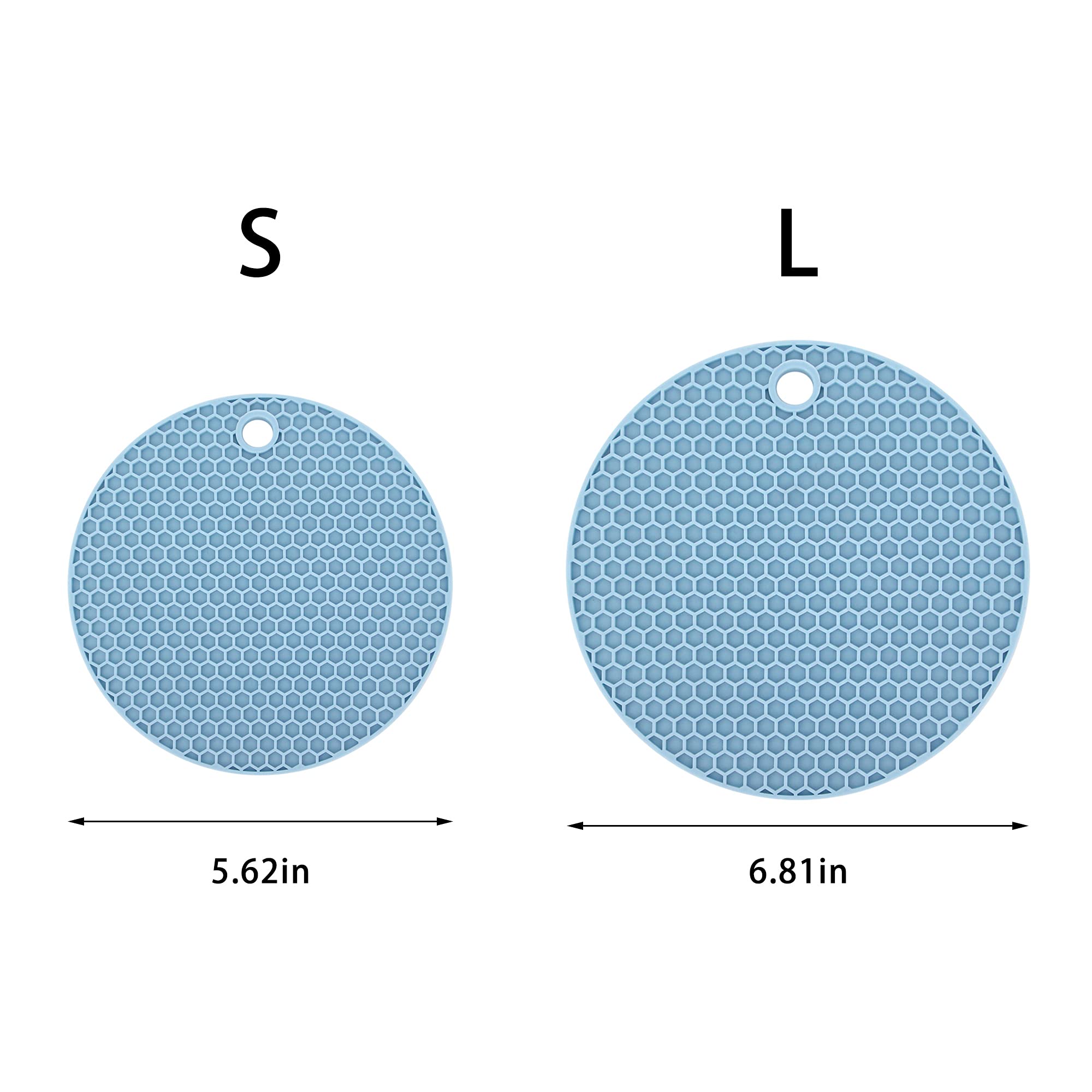 Erinaco 4-Pack Non-Slip Round Rubber Placemats for Kitchen & Dining Table - Waterproof, Durable Table Mats for Everyday Meals, Parties & Home Decor