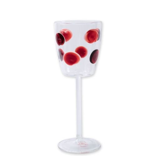 Vietri Viva Drop Wine Glass - Elegant Handblown Lightweight Borosilicate Glass Italian Made Drinkware (9.5 Inch, Red) - Perfect for Red Wine Tasting, Dinner Parties & Italian-Themed Events