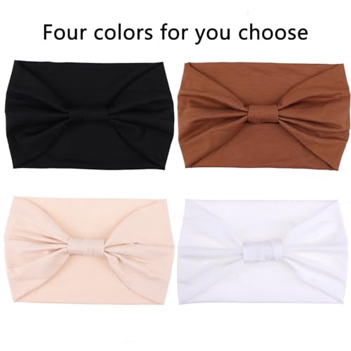 Headbands Color-4 Pcs Black,Coffee, Khaki, White