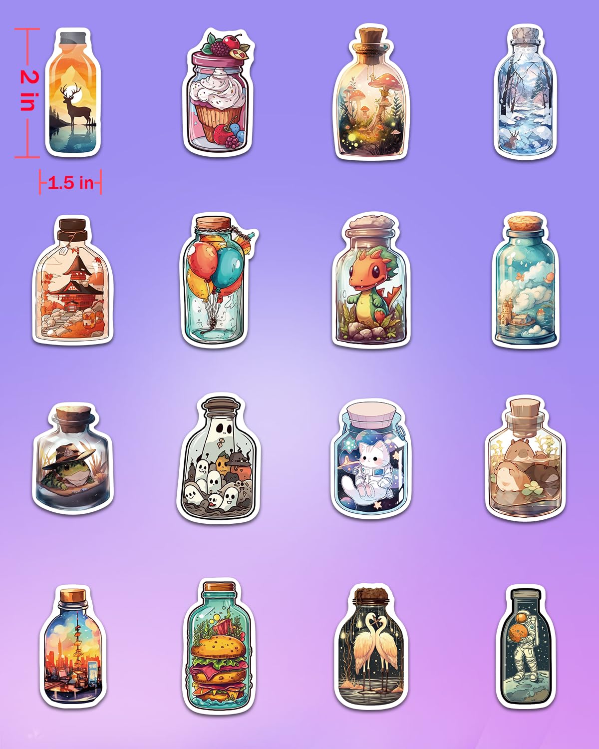 100 Pcs Aesthetic Vinyl Stickers - Cute Waterproof Decals for Water Bottles, Laptop, Phone & DIY Crafts - Perfect for Scrapbooking, Journaling & Personalizing Accessories