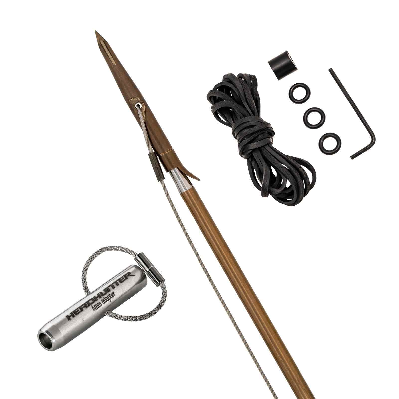 6mm Headhunter Spearfishing Pole Spear with Slip Tip Kit - Perfect for Underwater Hunting, Freediving & Spearfishing Adventures