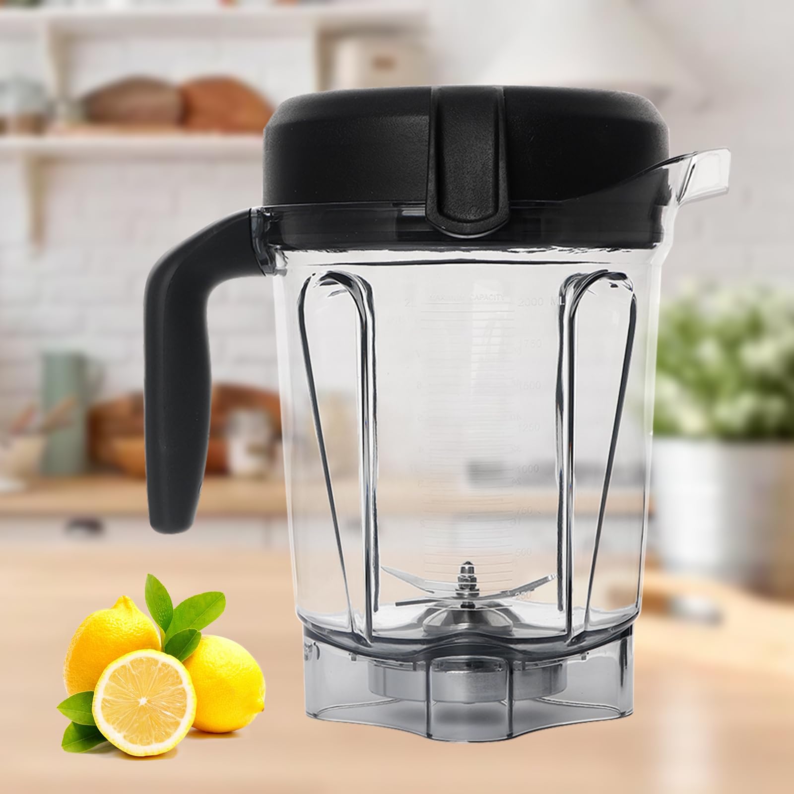 Vitamix Blender Pitcher 64oz Low-Profile Replacement Container for 750, 5200, 5000, 6300, 7500, A3500, VM0102, VM0103, VM0197, E310 - Compatible with Classic, Explorian & Commercial Series - Perfect for Smoothies, Soups & Nut Butters