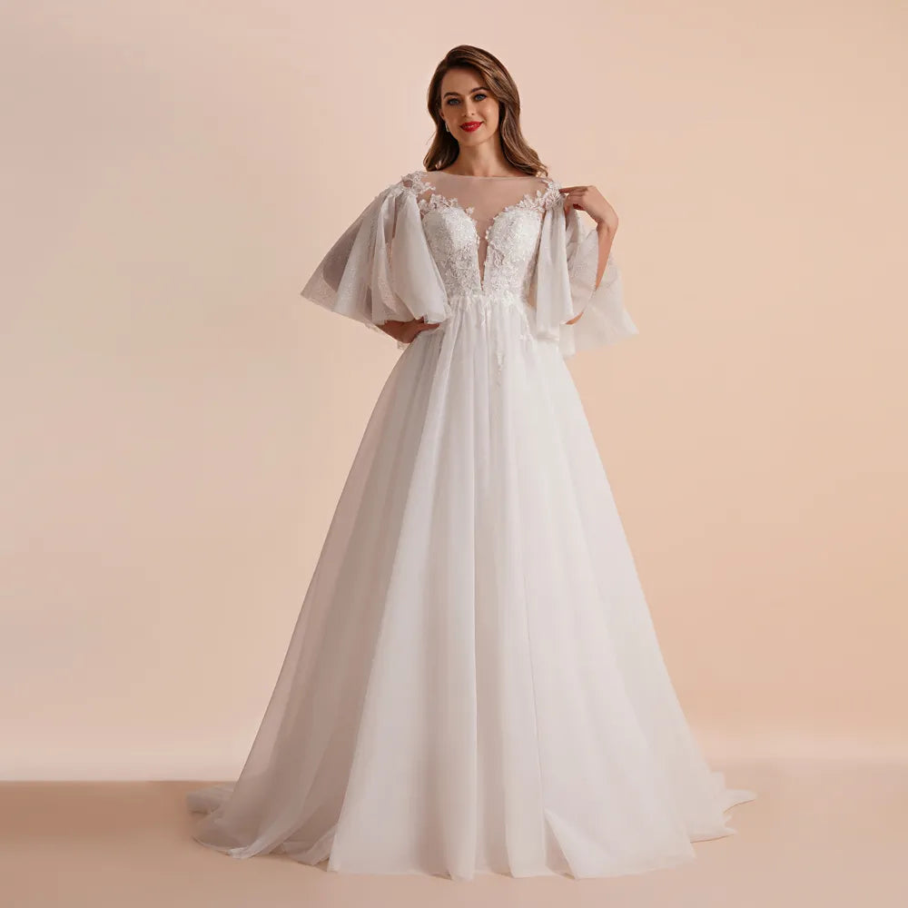 Elegant A-Line Sweetheart Lace Ivory Wedding Dress for Bride - Perfect for Church Ceremony, Beach Wedding & Romantic Vows