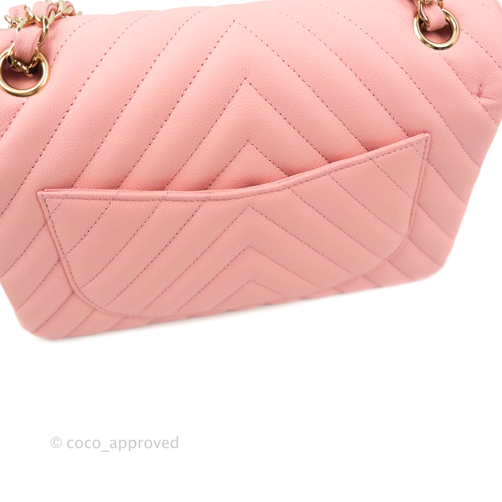 Chanel Classic Chevron Small Double Flap Bag in Pink Matte Caviar Leather with Gold Hardware - Perfect for Parties, Weddings & Everyday Luxury