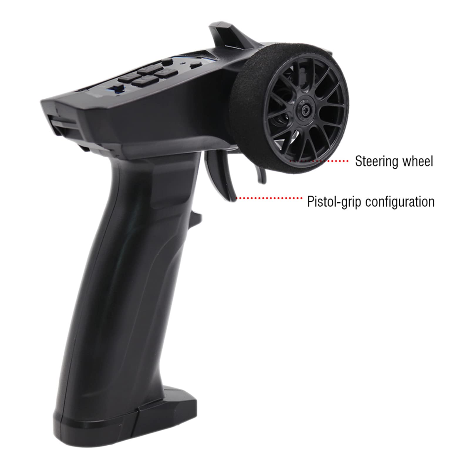 RC Boat Remote Control Transmitter with Trim Adjustment & Low Battery Warning for RC Cars/Boats - Perfect for Hobbyists & Outdoor Water Racing Enthusiasts