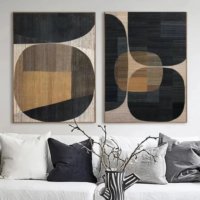 Abstract Tranquility Set of 2 Modern Canvas Wall Art - Minimalist Home Decor for Living Room, Bedroom & Office #WS017