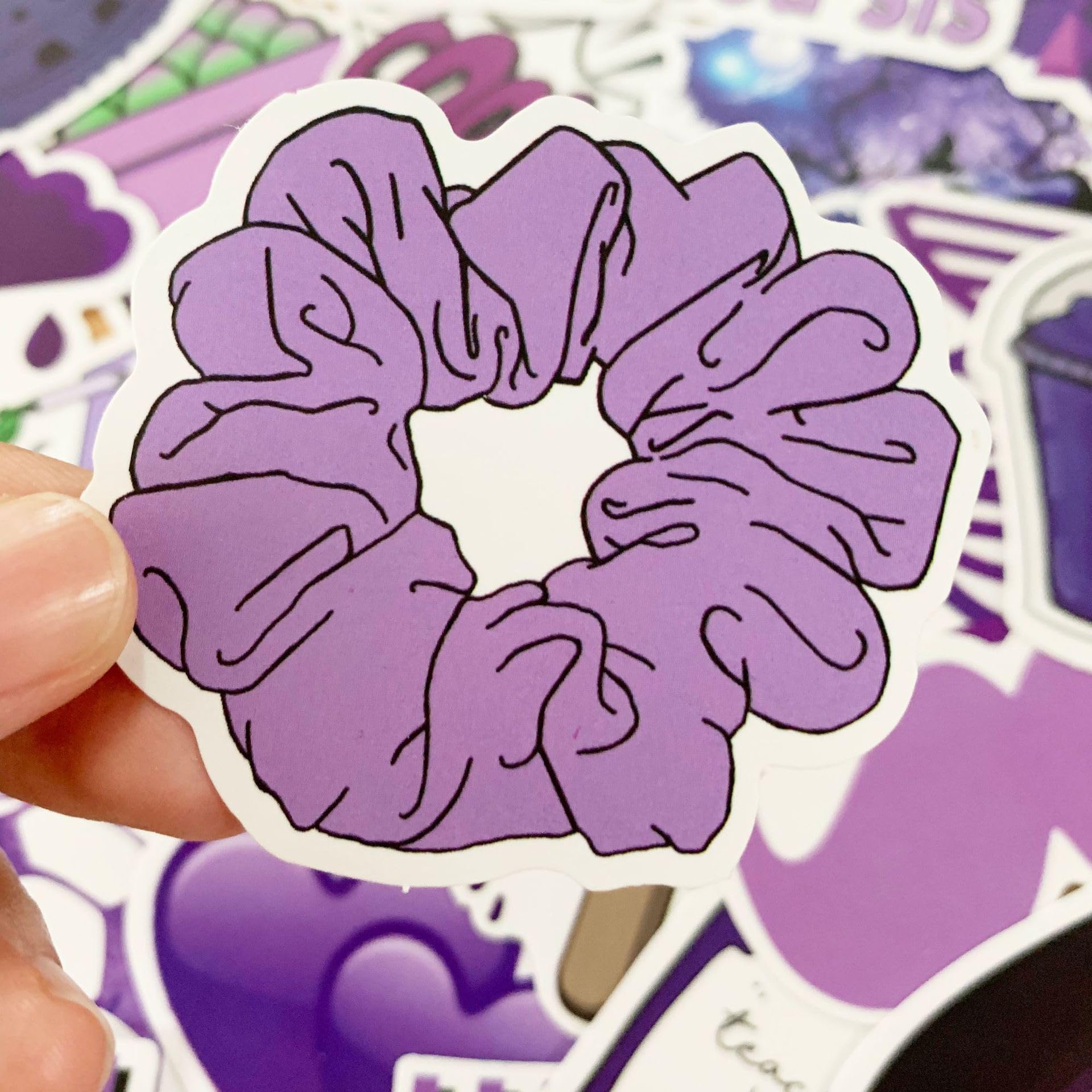 50 PCS Cute Purple Aesthetic Stickers for Girls - Waterproof Vinyl Decals for Water Bottles, Laptops, Phones - Perfect for Teens, Kids Room Decor & School Supplies | Great for DIY Crafts, Scrapbooking & Personalizing Accessories