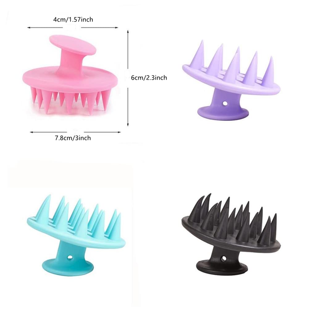 Silicone Scalp Massager Brush - Hair Shampoo Brush for Dandruff & Scalp Care, Exfoliating Head Scrubber for Thick Curly Hair (Black, 1pc) - Perfect for Shower, Relaxation & Hair Growth Stimulation