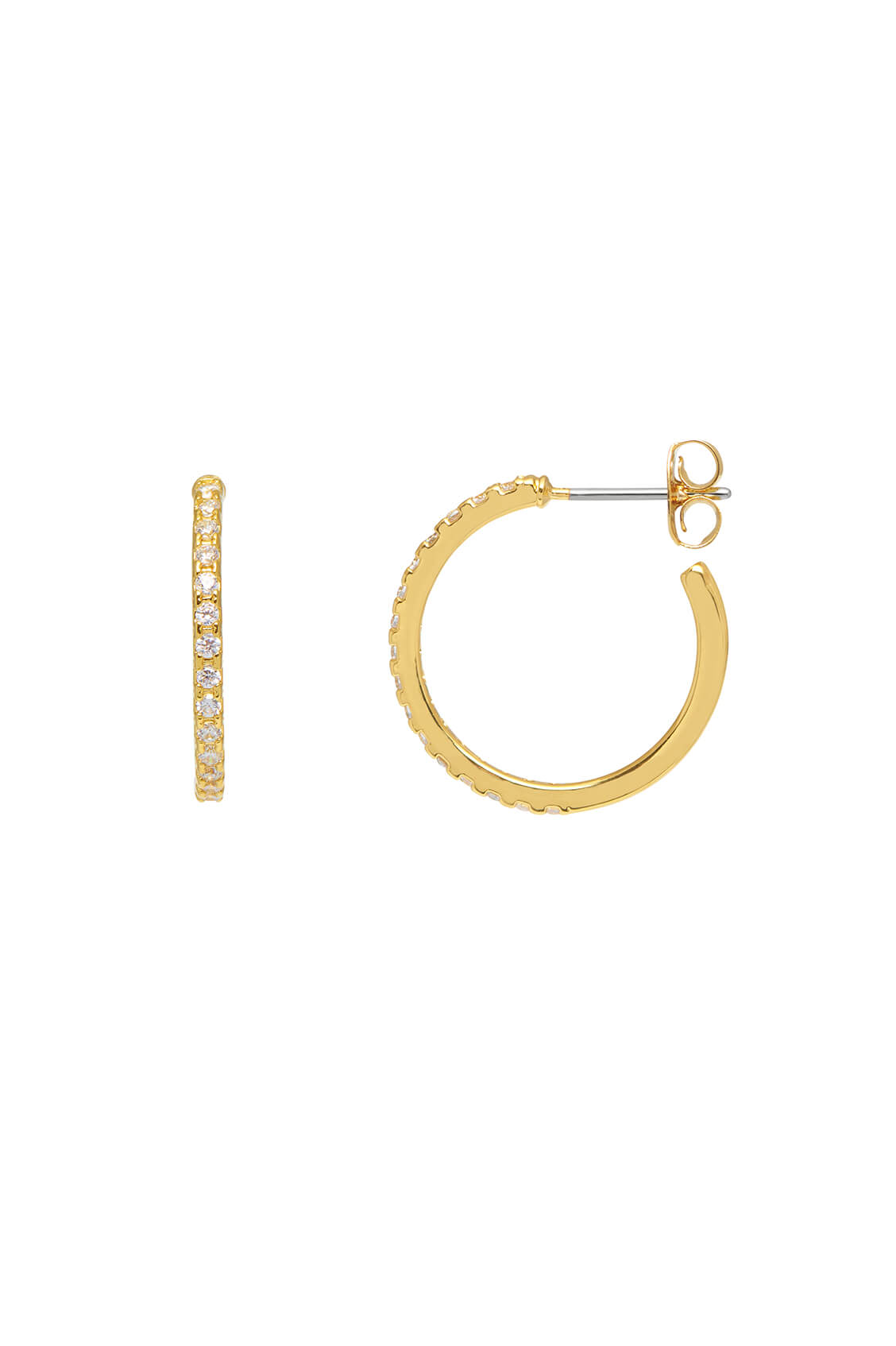 Pave Set Large Hoop Earrings for Women - 14K Gold Plated Cubic Zirconia Dangle Earrings | Perfect for Parties, Weddings & Everyday Wear