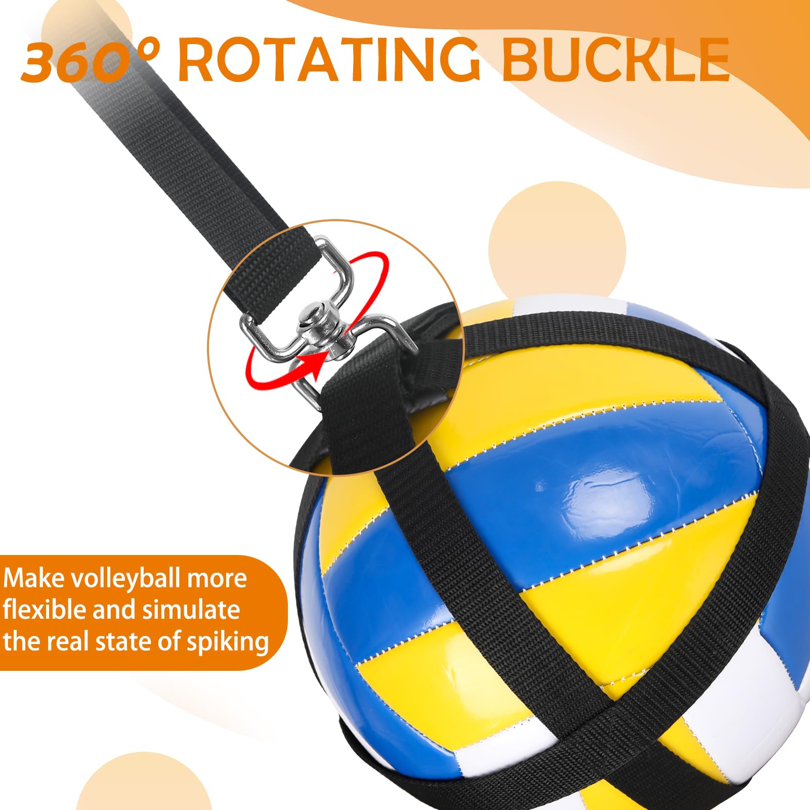 Volleyball Spike Trainer System - Solo Hitting Training Equipment for Arm Swing Mechanics & Spiking Power - Perfect for Target Practice & Jump Training | Improve Your Volleyball Skills at Home or Gym