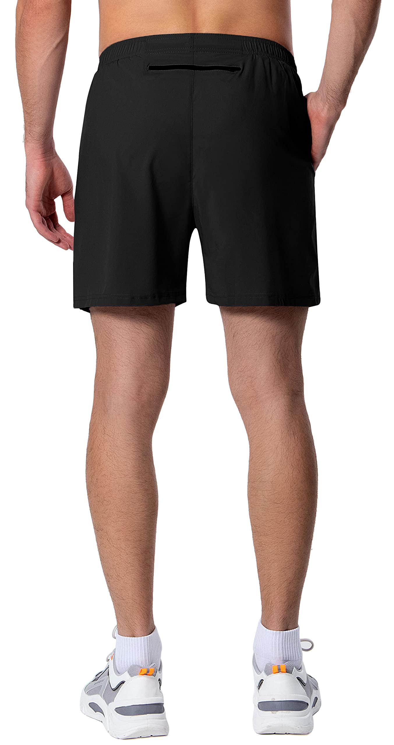 Men's 5 Inch Running Shorts - Lightweight Athletic Gym Workout Shorts with Zipper Pockets | Perfect for Jogging, Training & Outdoor Activities