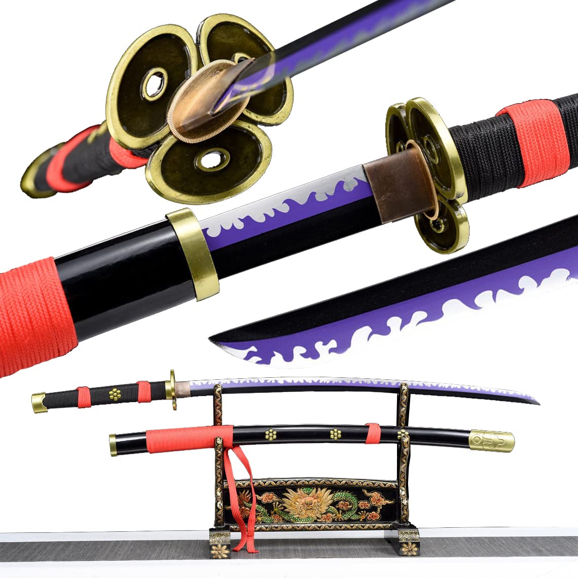 Hand Forged Sandai Cosplay Samurai Katana Sword - Full Tang Anime Replica Sword for Cosplay, Collection & Martial Arts Practice - Perfect for Anime Conventions, Home Decor & Japanese Culture Enthusiasts