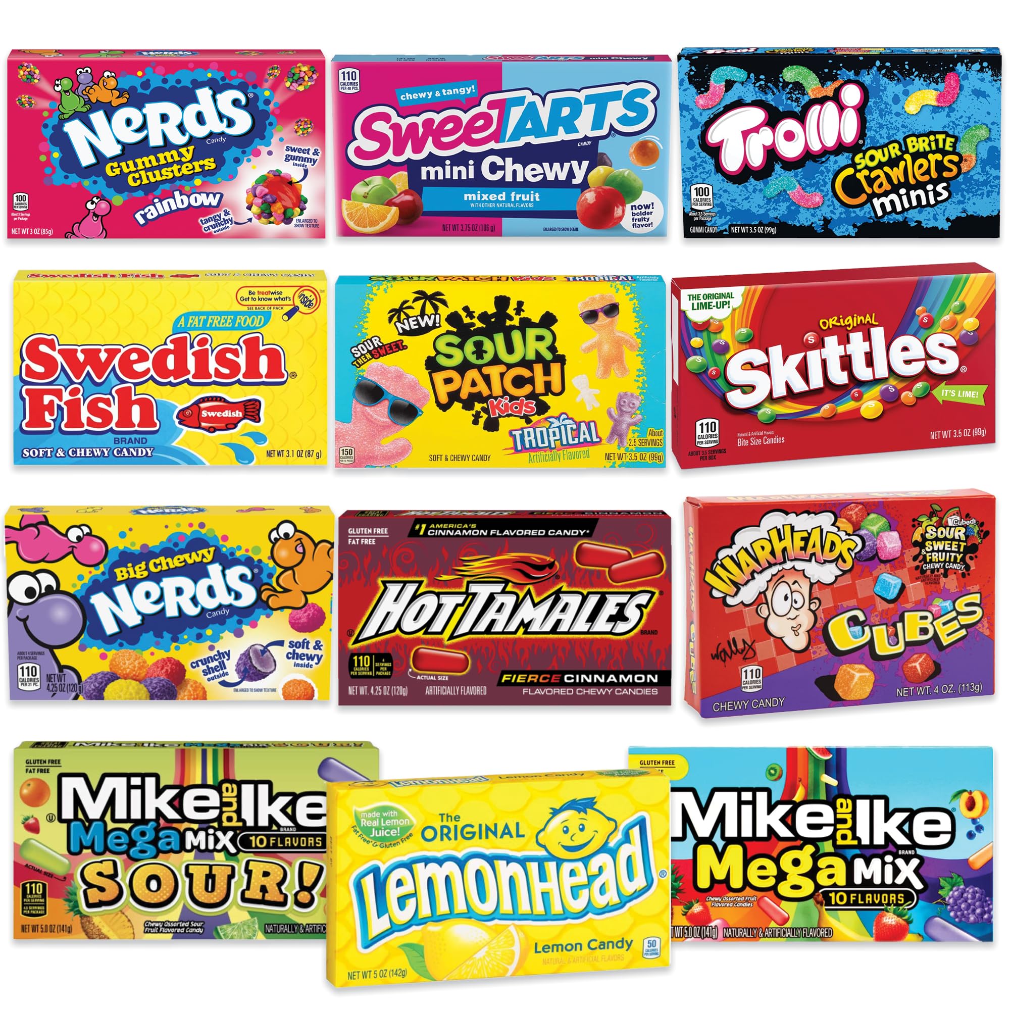 Movie Theater Candy Box Variety Pack - 12 Assorted Classic Candies for Movies, Parties & Gifts | Bulk Candy for Cinema Night, Birthday Celebrations & Halloween Treats