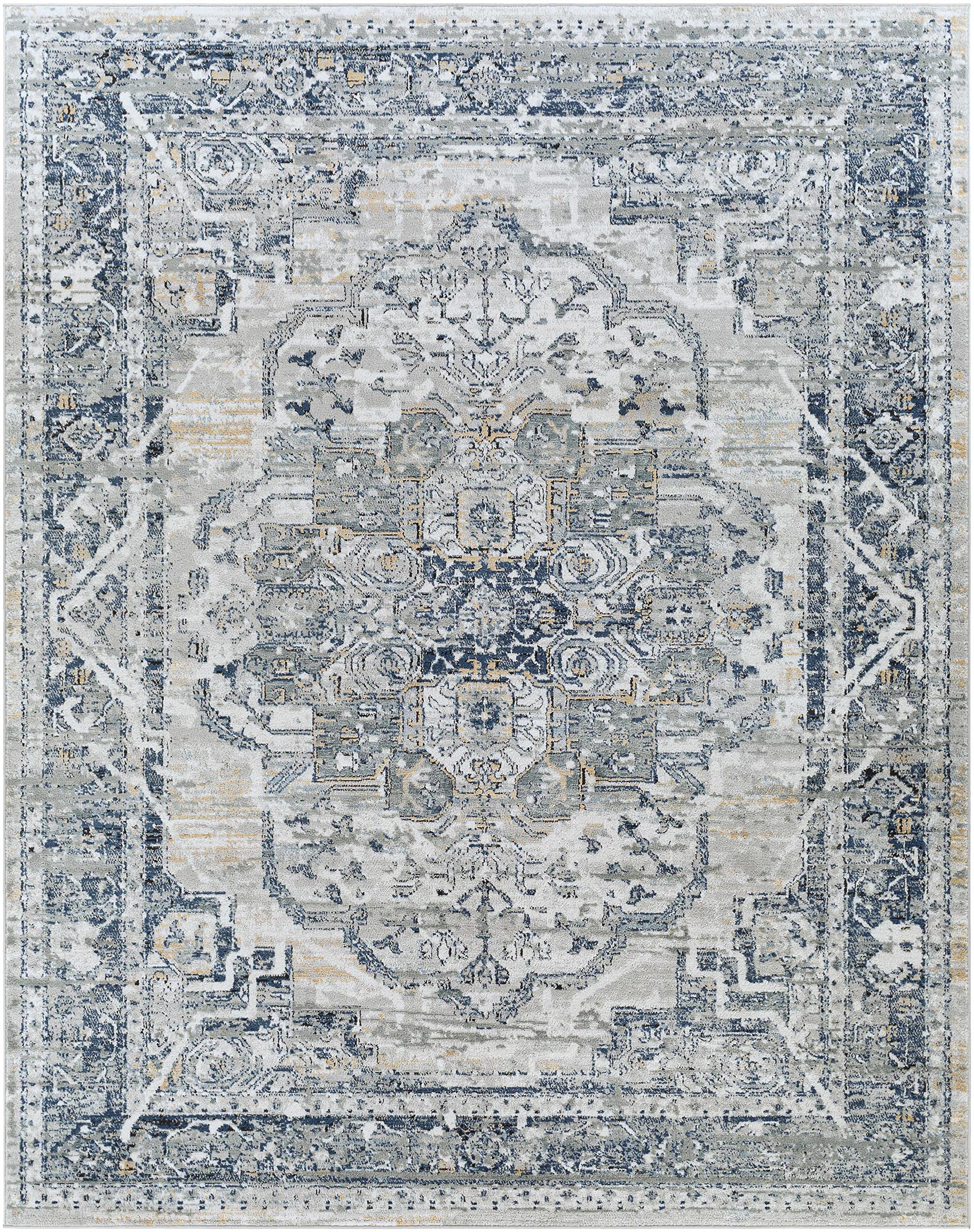 Premium Hauteloom Allerton Traditional Area Rug - 9' x 12' - Soft Beige, Gray & Blue - Perfect for Living Room, Bedroom & Home Decor - Adds Elegance & Comfort to Any Space