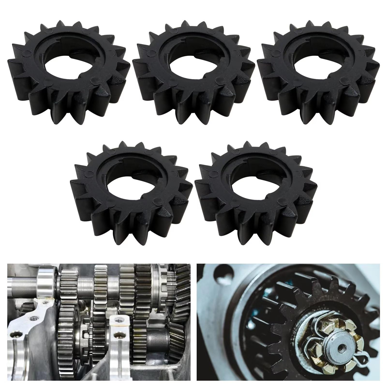 5Pcs 16-Tooth Starter Motor Pinion Gear Replacement for Briggs & Stratton Engines 280104, 4114, 4152, 4194, 693058, 693059, 695708 - Compatible with Lawn Tractors & Mowers - Durable Engine Starter Gear for Smooth Lawn Maintenance