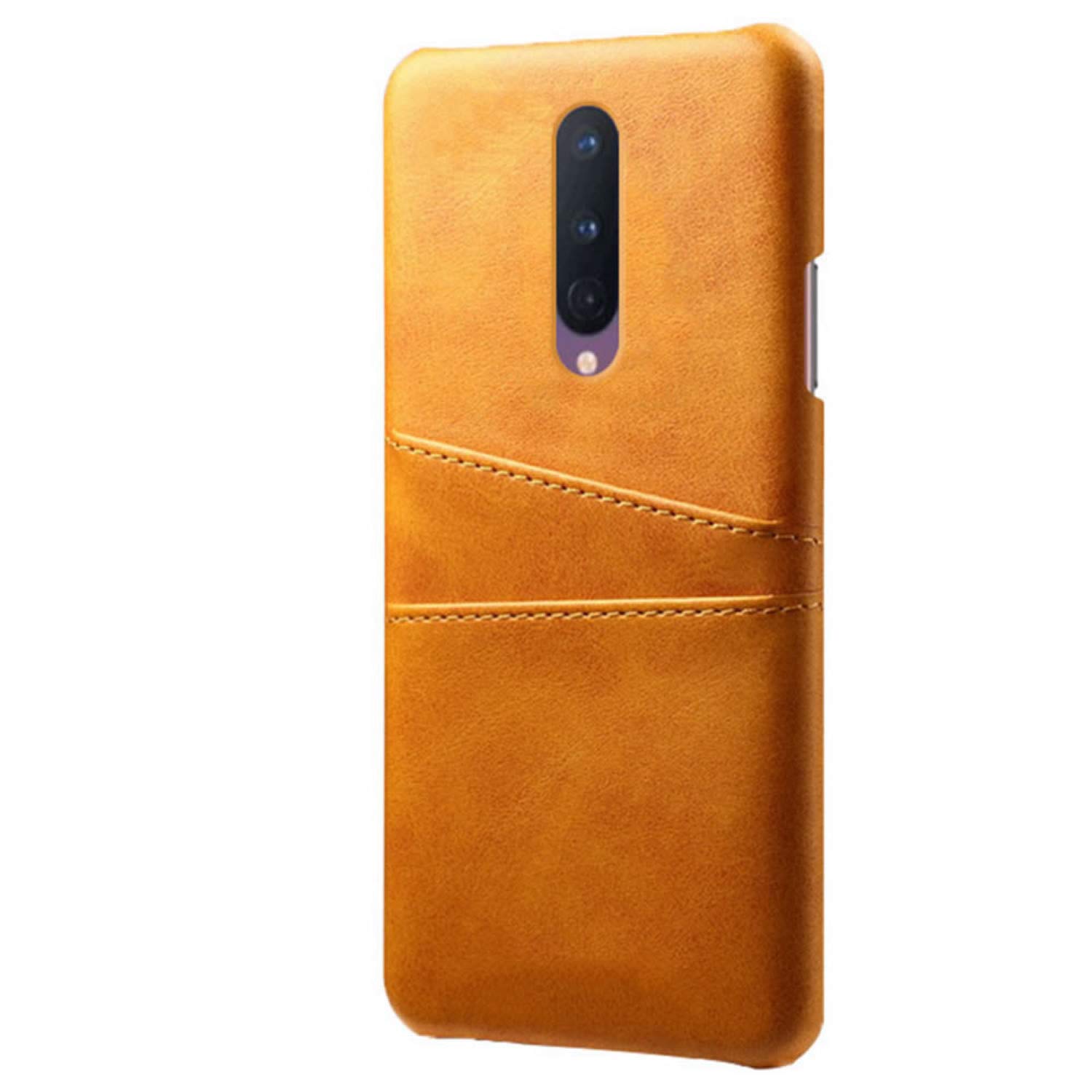 Premium PU Leather Ultra Slim Shockproof OnePlus 8 Phone Case with Card Slot Holder - Durable & Stylish Protection for OnePlus 8 (Orange) | Perfect for Daily Use, Travel & Business Meetings